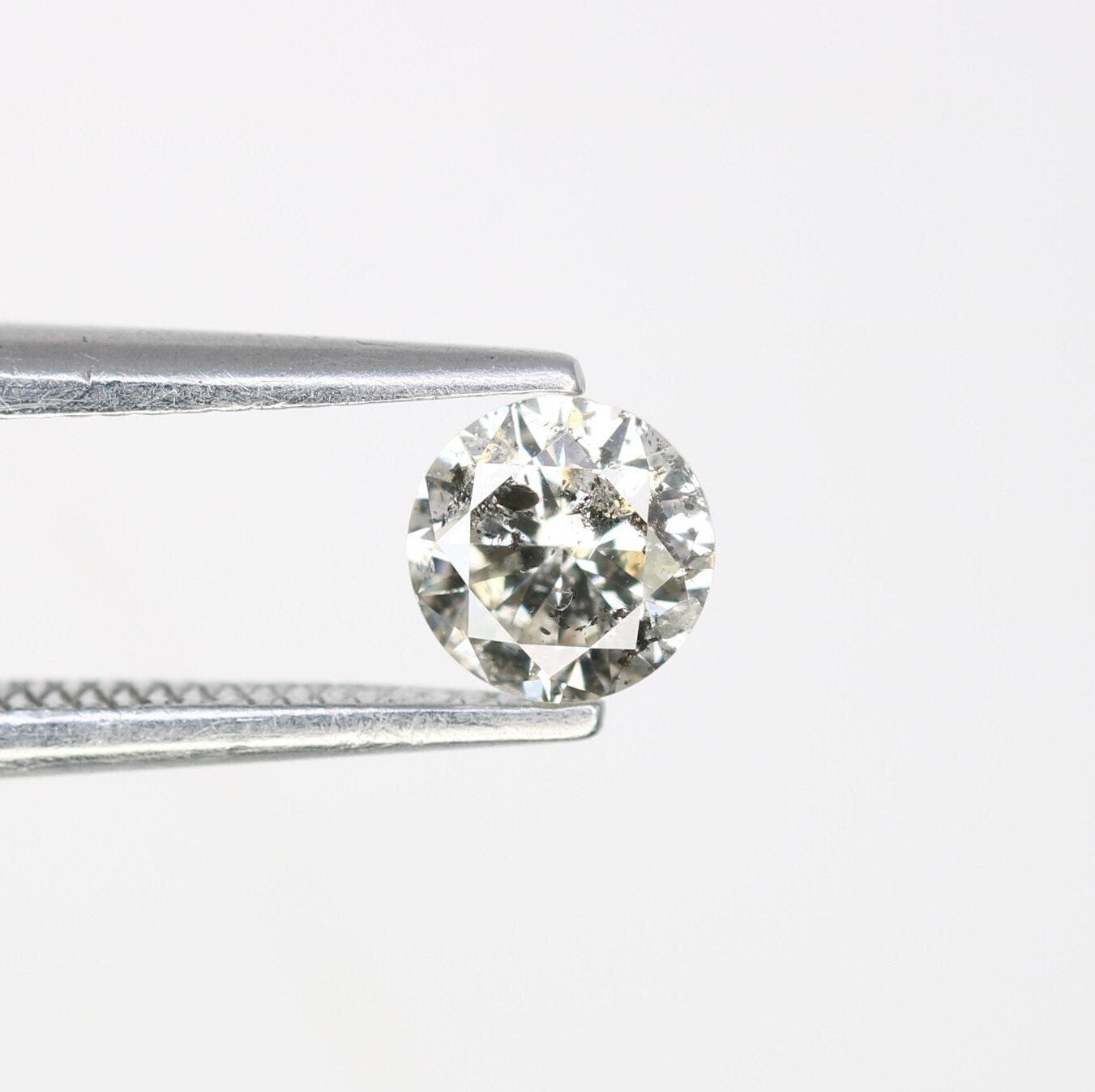 0.38 CT Natural Salt and Pepper Brilliant Cut Loose Diamond | Perfect for Proposal Ring, Diamond Pendant, or Gift for Her | Custom Gold Ring