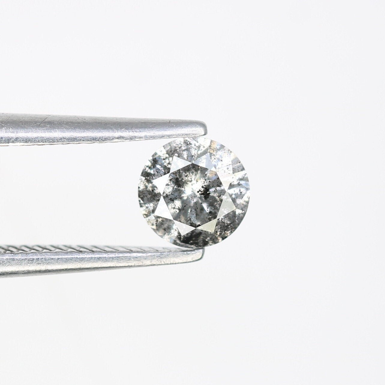 0.38 CT Rustic Salt and Pepper Brilliant Cut Diamond | Ideal for Engagement Ring, Wedding Jewelry, or Gift for Loved Ones | Custom Gold Ring