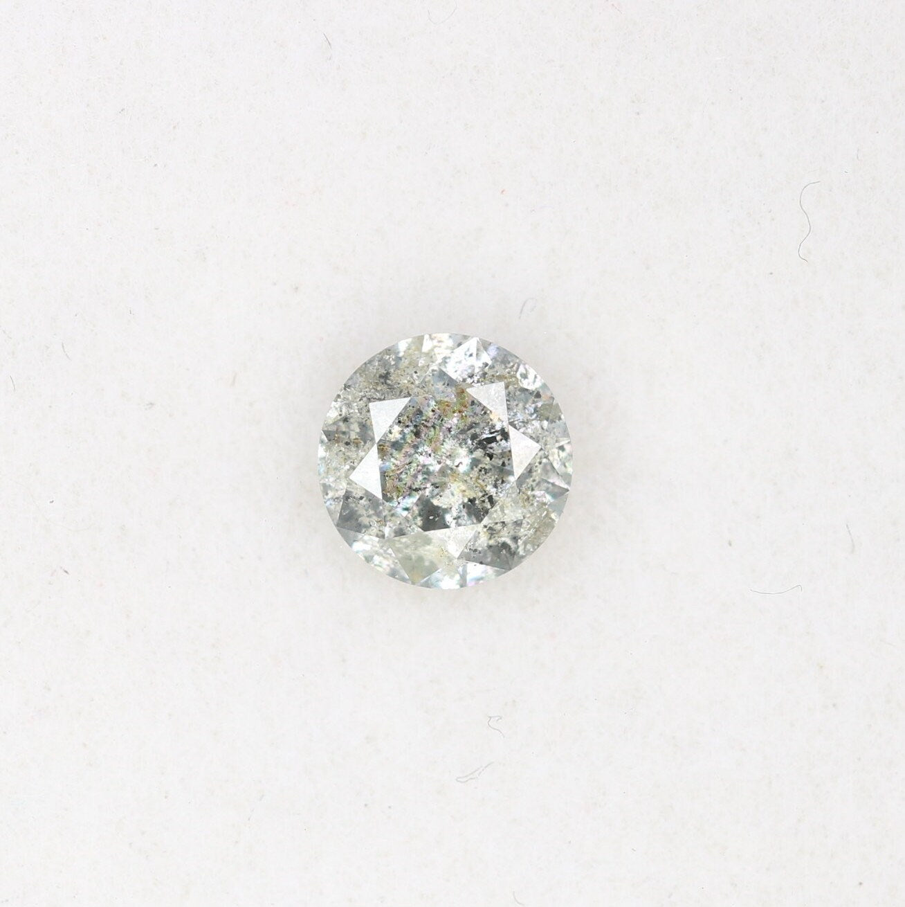 0.38 CT Rustic Salt and Pepper Brilliant Cut Diamond | Ideal for Wedding or Engagement Ring | Custom Jewelry Design