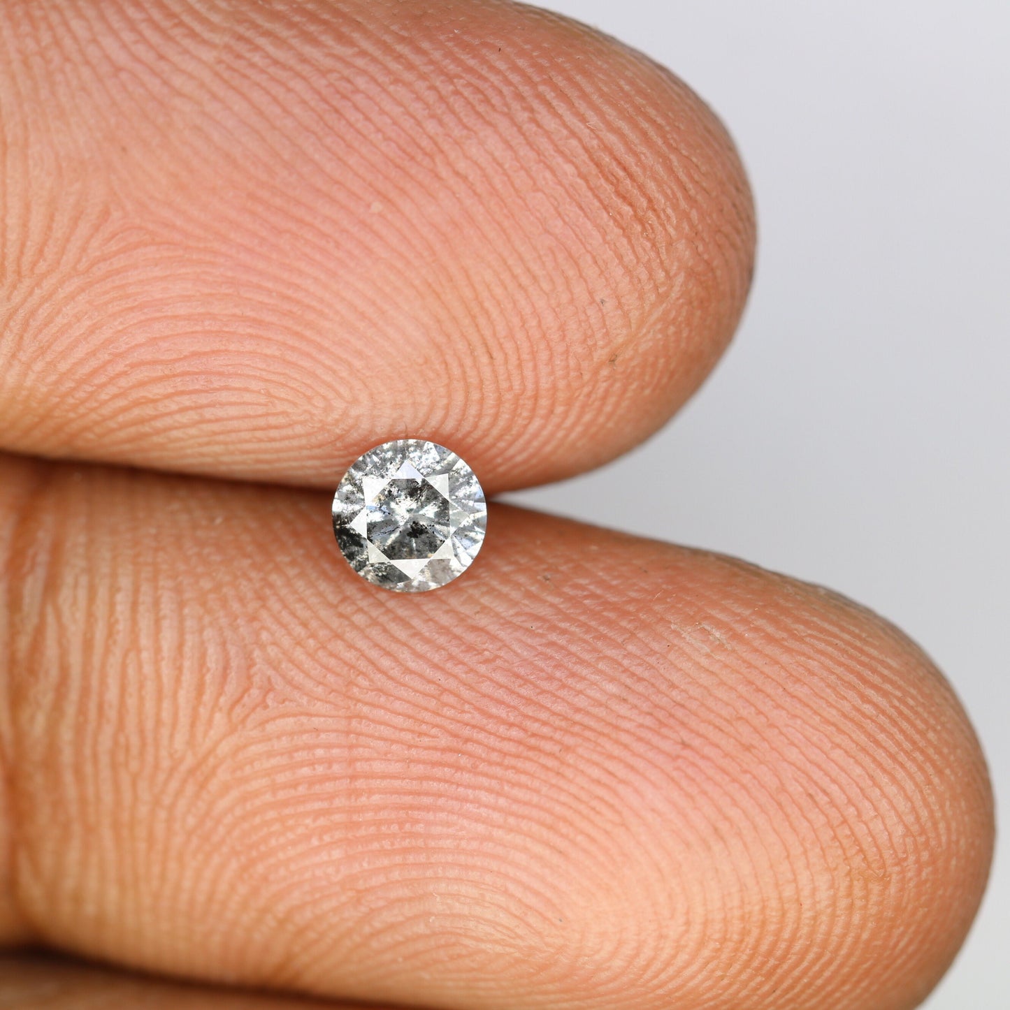 0.38 CT Rustic Salt and Pepper Brilliant Cut Diamond | Ideal for Engagement Ring, Wedding Jewelry, or Gift for Loved Ones | Custom Gold Ring