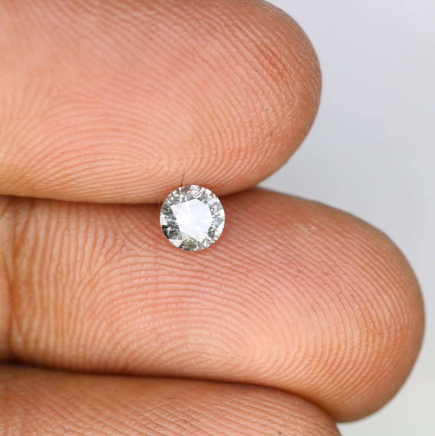 0.38 CT Rustic Salt and Pepper Brilliant Cut Diamond | Ideal for Engagement Ring, Wedding Jewelry, or Gift for Loved Ones | Custom Gold Ring