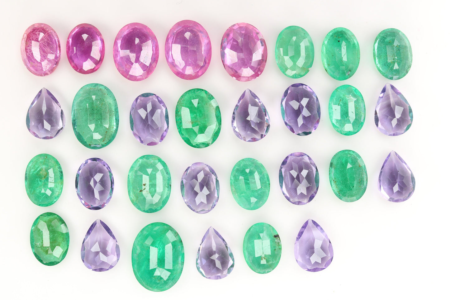 0.46 - 1.68 CT Natural Mixed Shape Fancy Gemstones | Vibrant Pink Tourmaline, Green Pear & Brown Oval Loose Stones for Jewelry