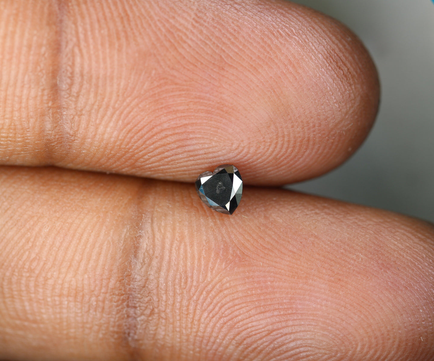 0.28 CT Heart Shape Fancy Loose Black Color Diamond For Pendant | Diamond Ring | Diamond Necklace | Gift For HerFor Gold Ring Diamonds