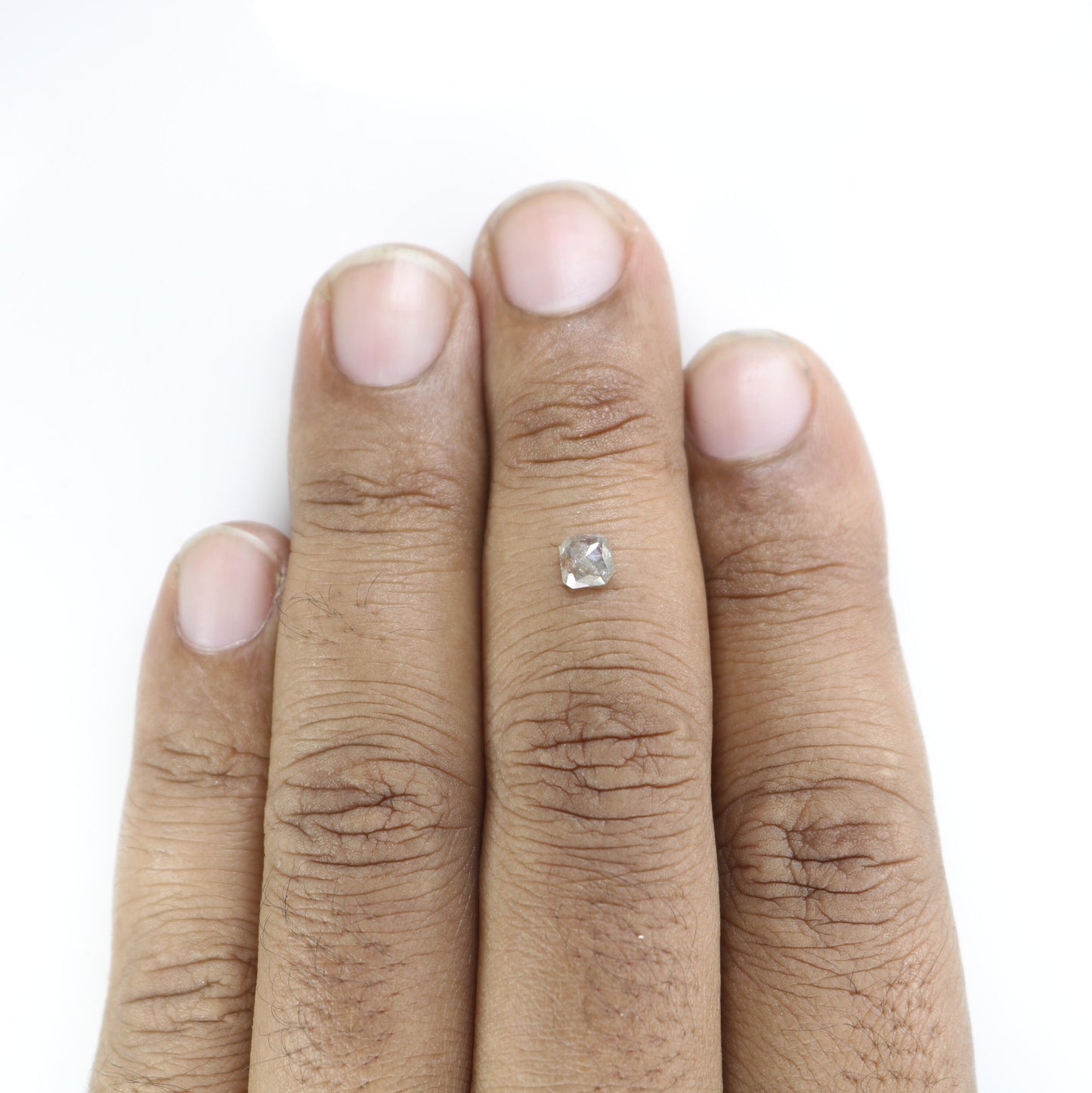 0.4 CT Natural Salt and Pepper Cushion Shape Rustic Diamond for Wedding and Multiple Occasions, Gift for Wife or Sister, Gold Ring