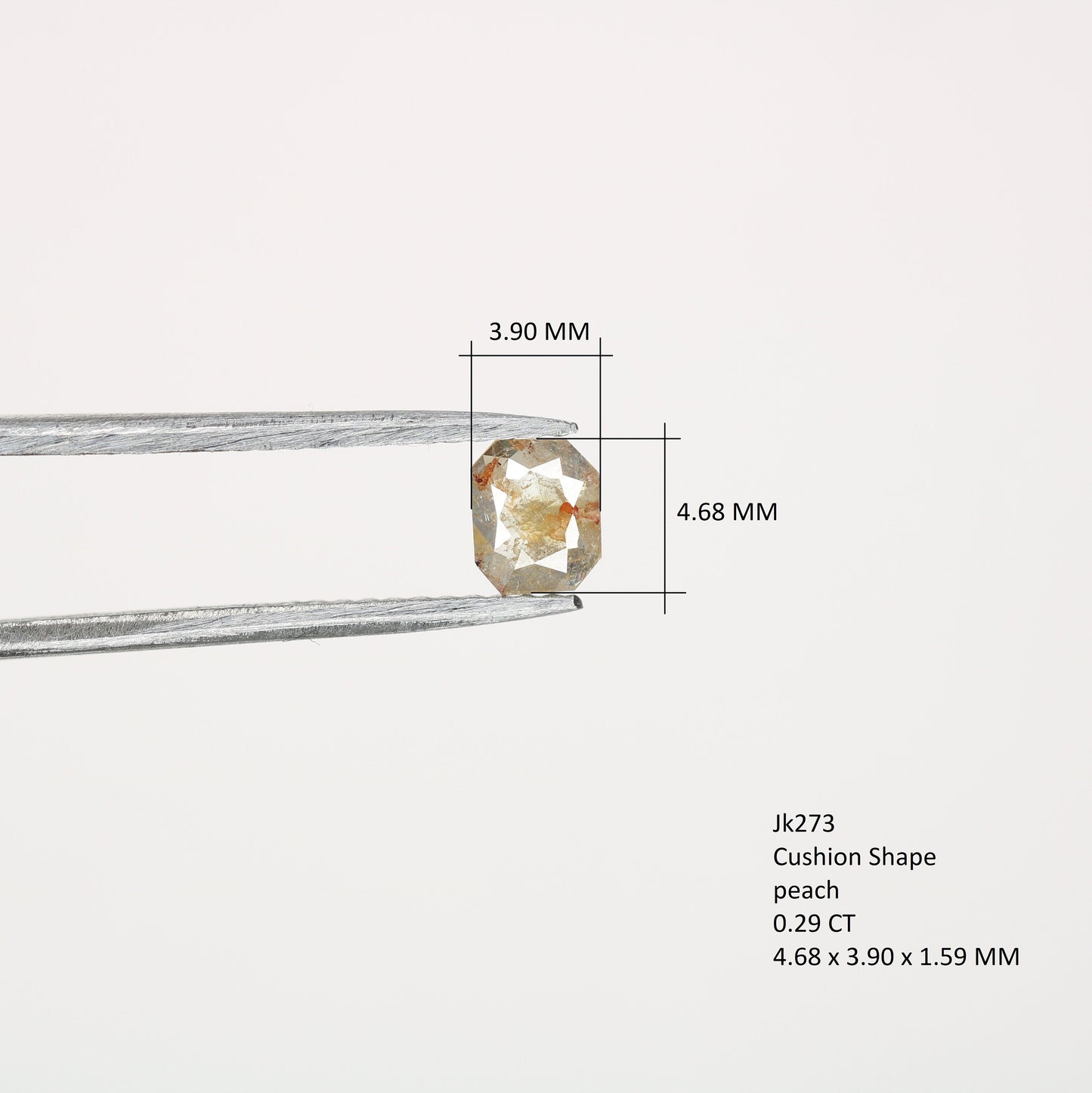 0.29 CT Natural Peach Cushion Shape Diamond for Engagement Ring, Wedding Ring, Gift for Her, Gold Ring