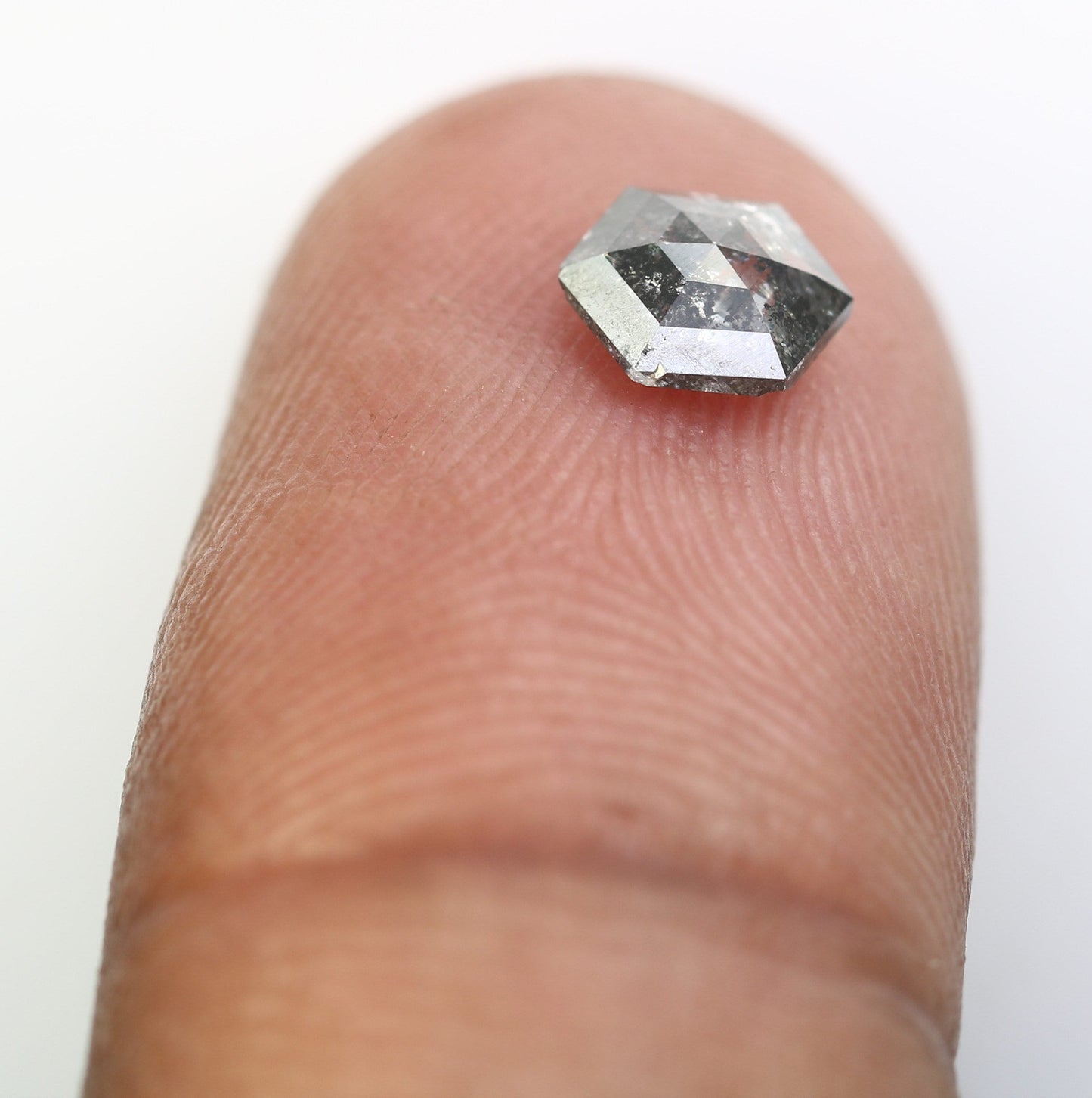 0.68 CT Salt and Pepper Hexagon Cut - Natural Loose Hexagon Shape -Unique Diamond for Ring - Special Gift for Her - Wholesaler of Diamond