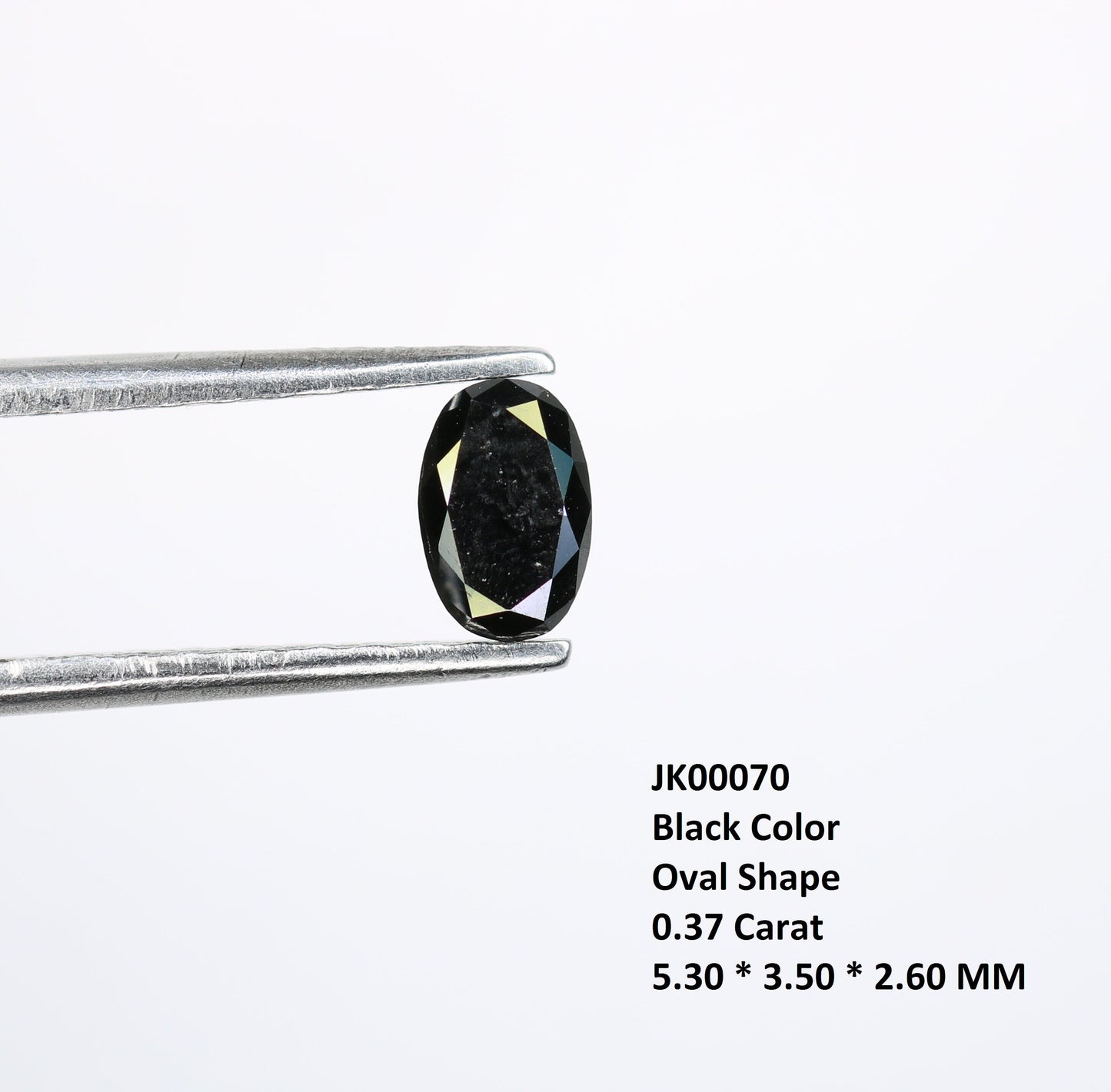 0.37 CT Oval Black Loose Diamond for Statement Jewelry, Custom Ring, Oval Prong Pendant, Oval Halo Ring, Gold Ring