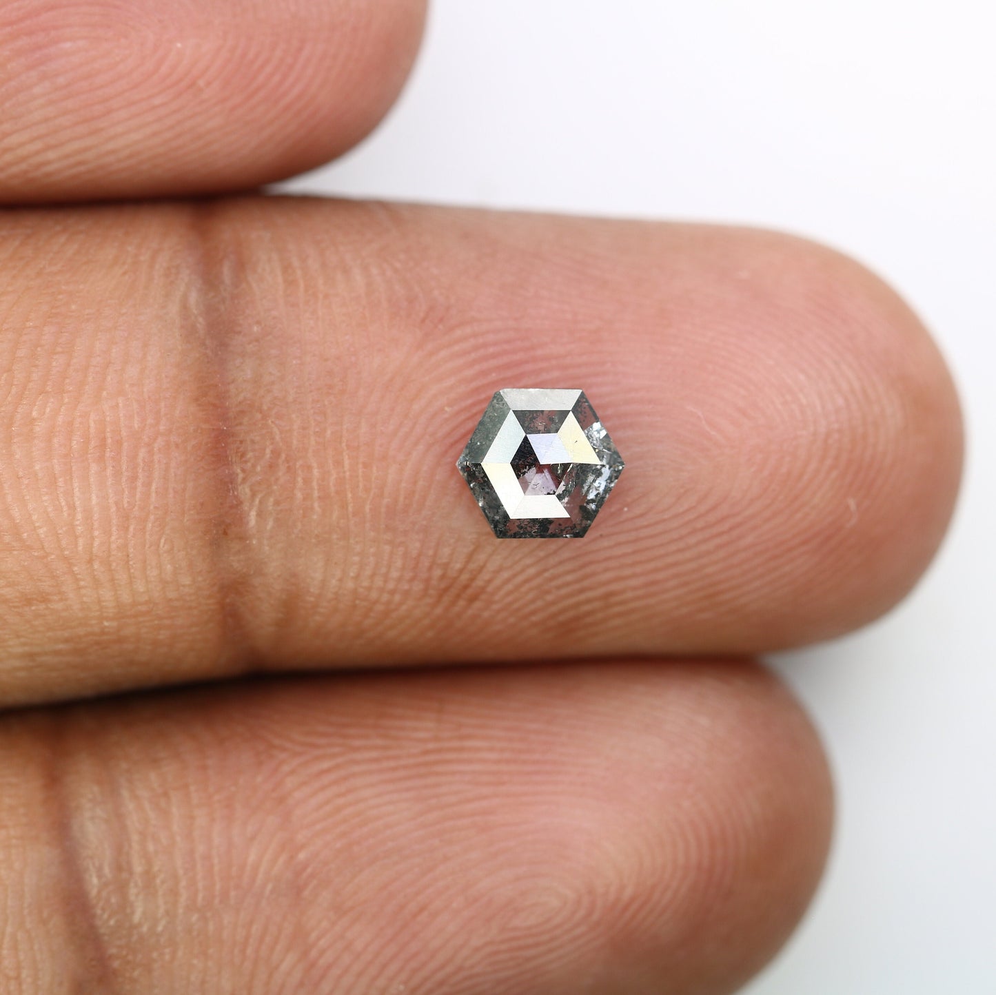 0.68 CT Salt and Pepper Hexagon Cut - Natural Loose Hexagon Shape -Unique Diamond for Ring - Special Gift for Her - Wholesaler of Diamond