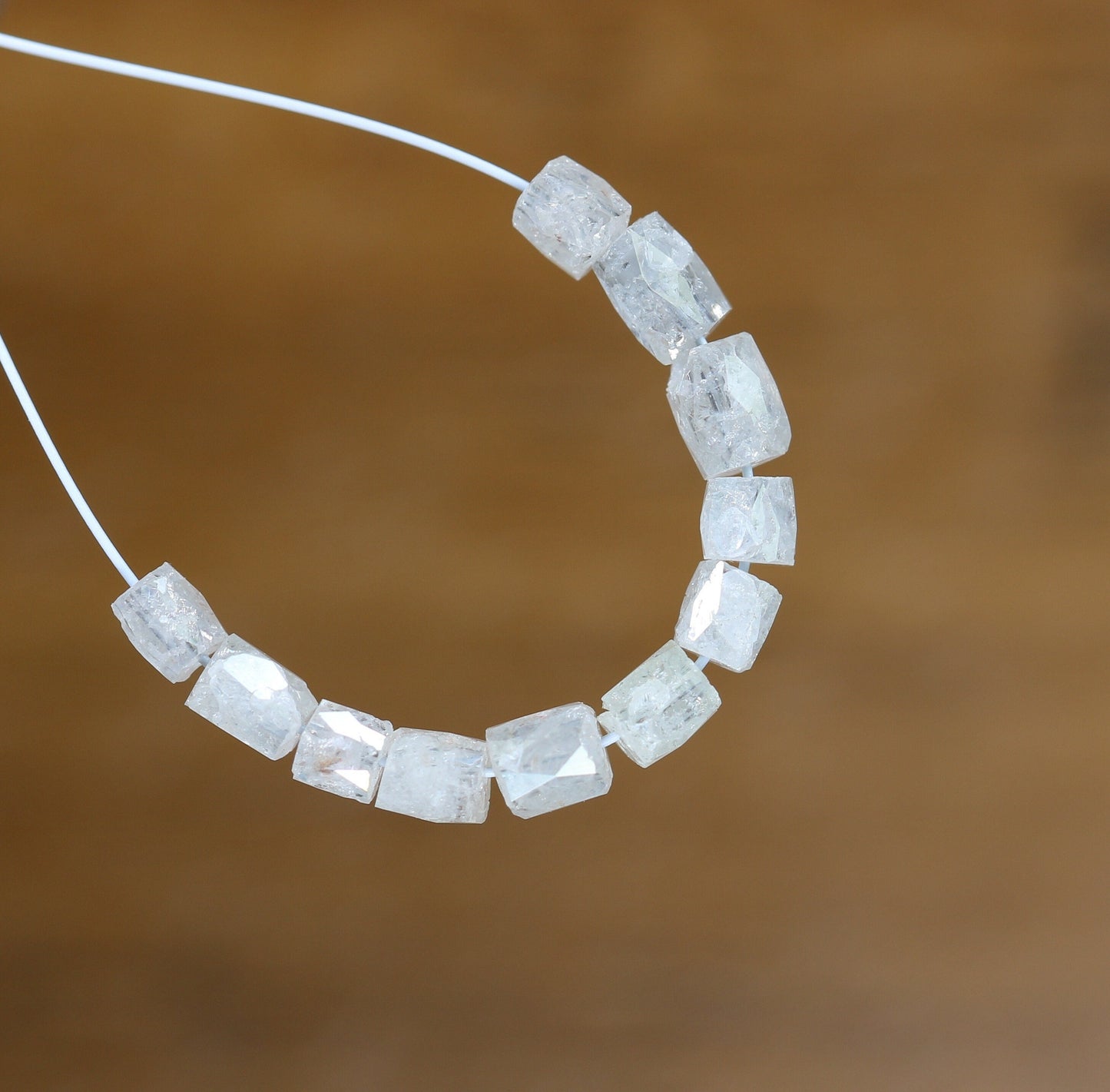 Natural Raw Rough Diamond Beads | One-of-a-Kind Art Deco & Retro Jewelry | Unique Vintage Crystal Necklaces for Women Craft Supplies