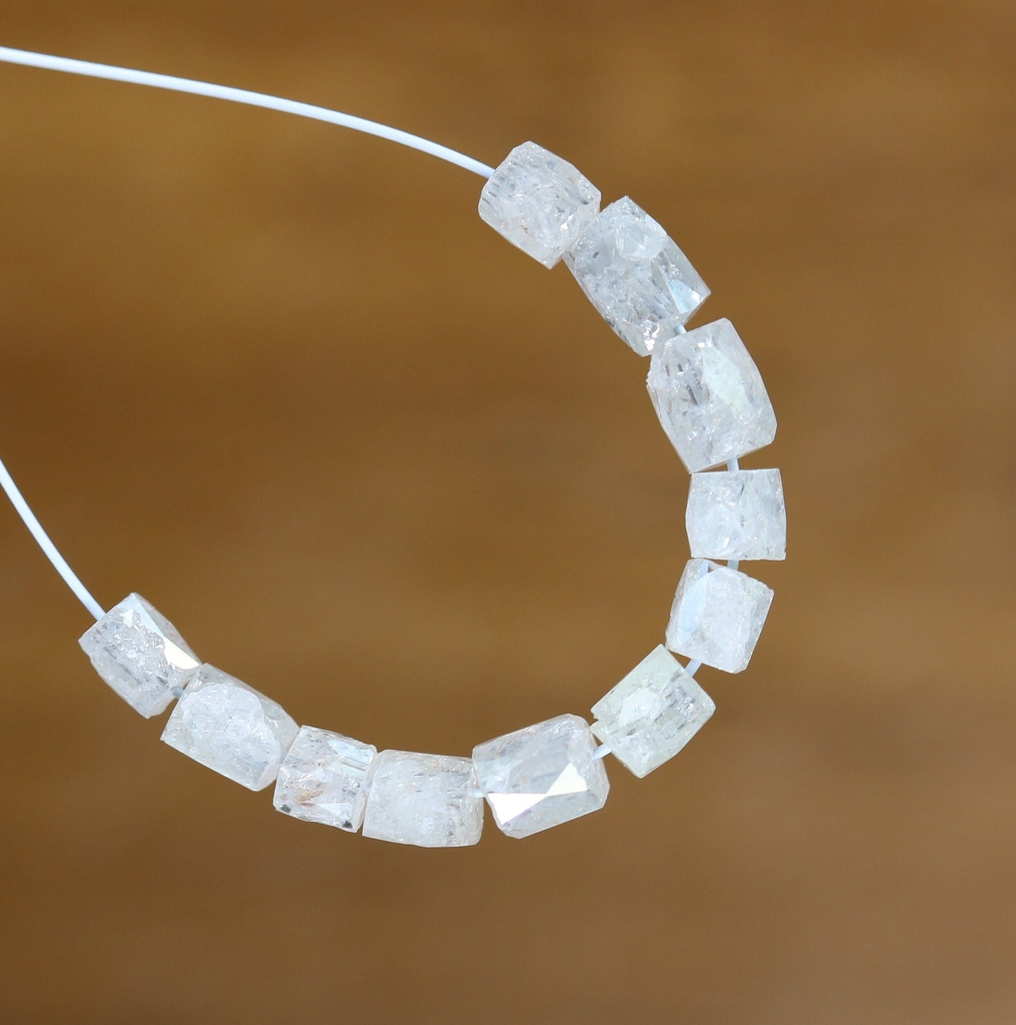 Natural Raw Rough Diamond Beads | One-of-a-Kind Art Deco & Retro Jewelry | Unique Vintage Crystal Necklaces for Women Craft Supplies