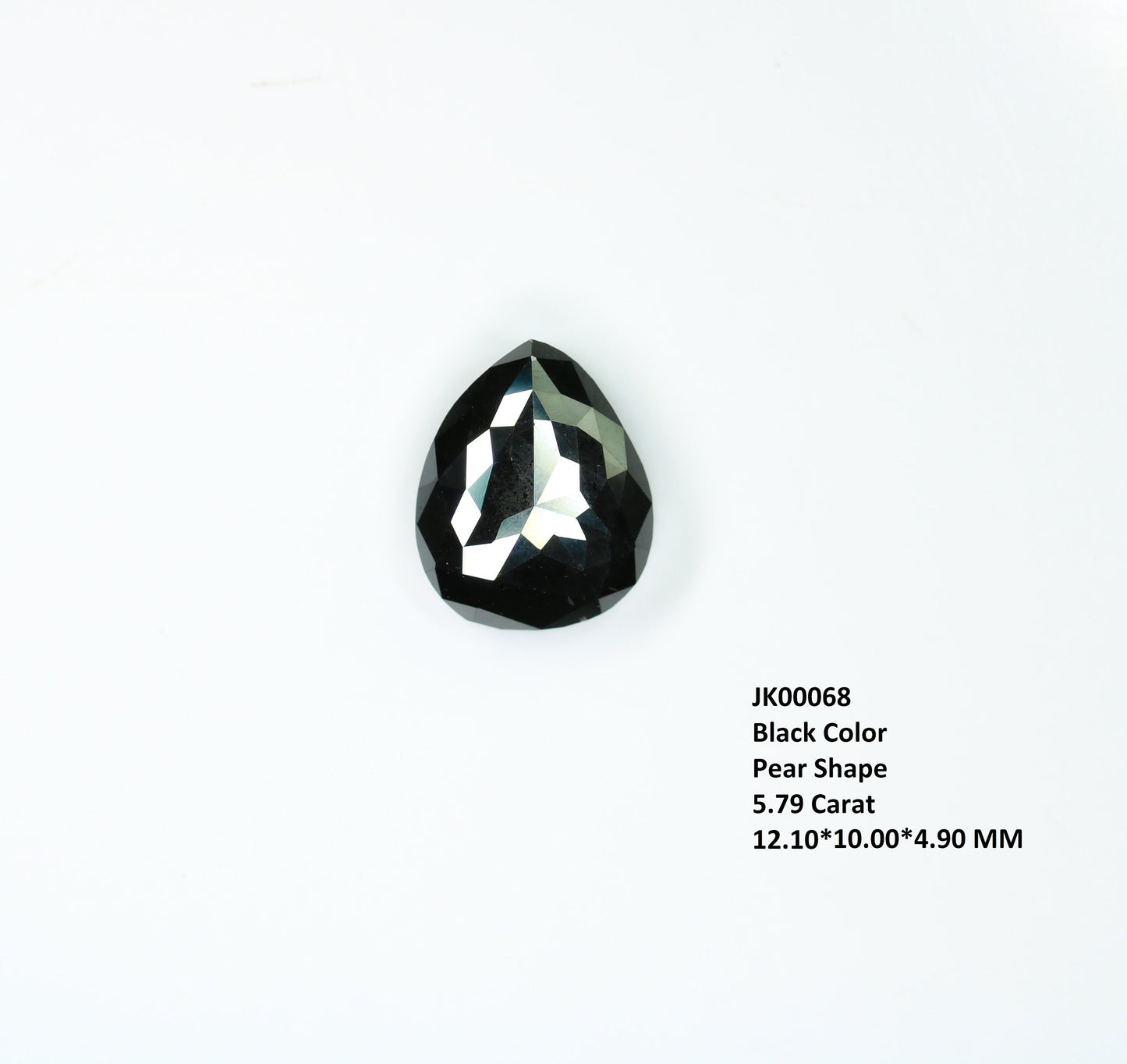 5.79 CT Pear Shape Polished Black Diamond | Ideal Gemstone for Jewelry Making | Perfect for Gold Rings | Wedding Gift for Men or Women