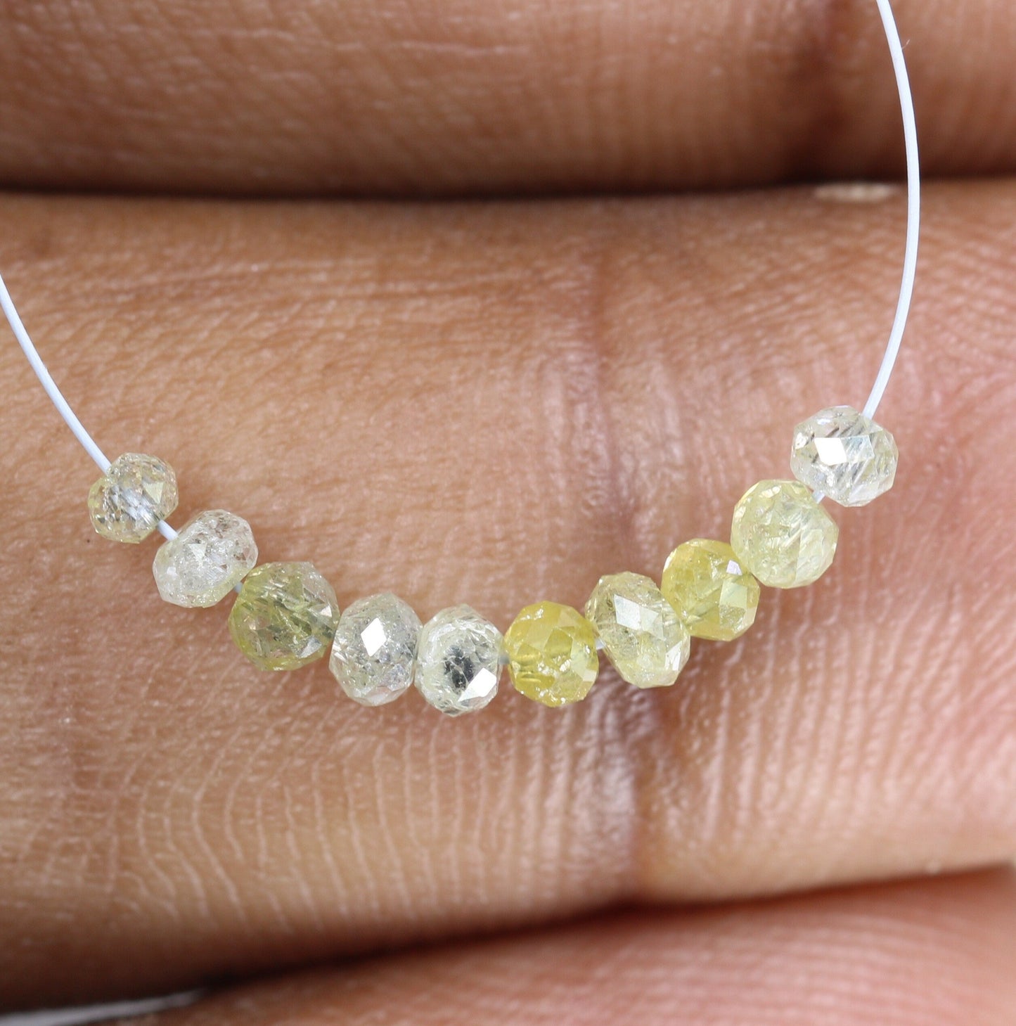Stunning Fancy Yellow Diamond Beads | AAA Quality Faceted Gems for Art Deco & Retro Necklaces | Unique Crystal Jewelry Making Craft Beads