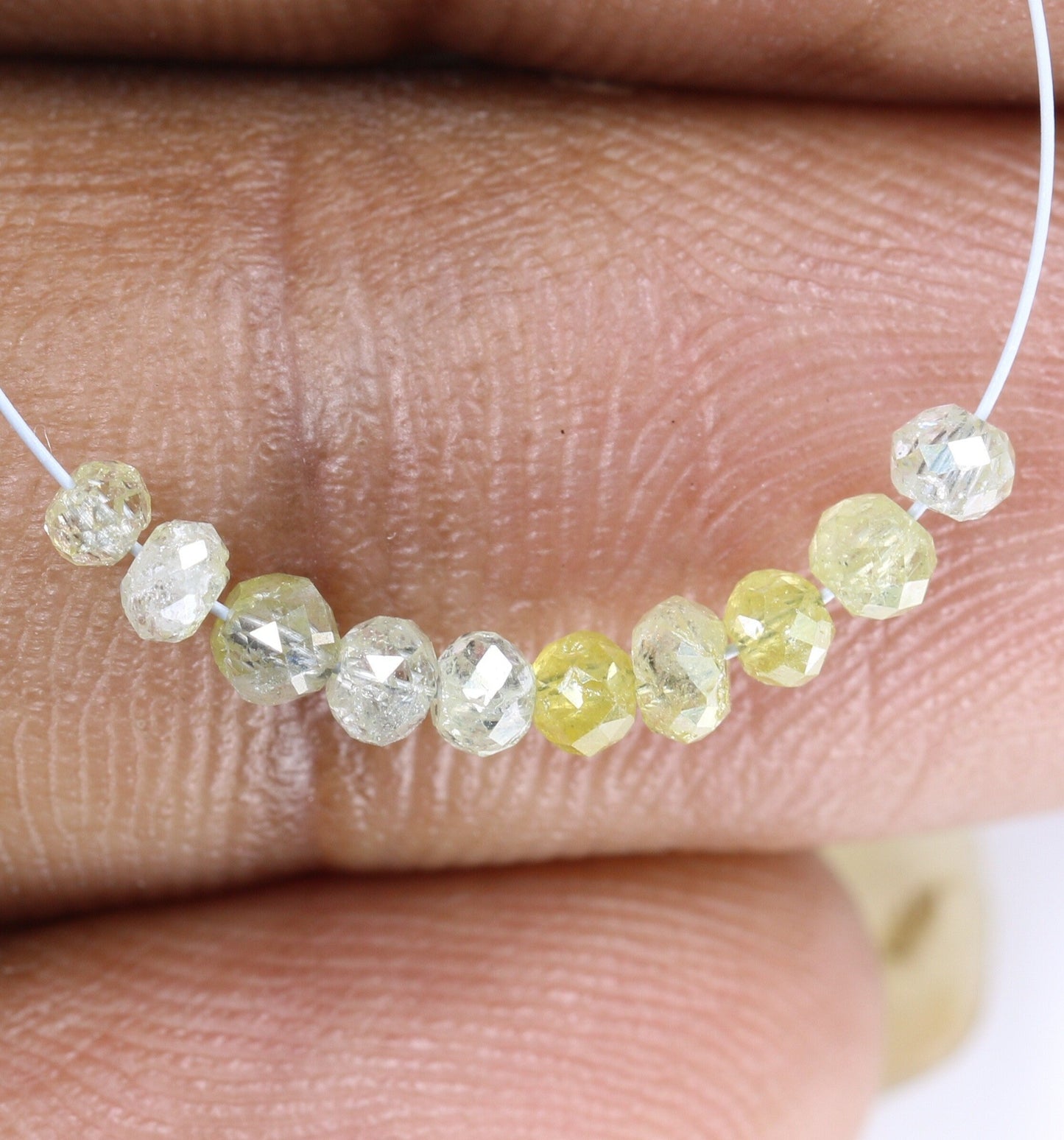 Stunning Fancy Yellow Diamond Beads | AAA Quality Faceted Gems for Art Deco & Retro Necklaces | Unique Crystal Jewelry Making Craft Beads