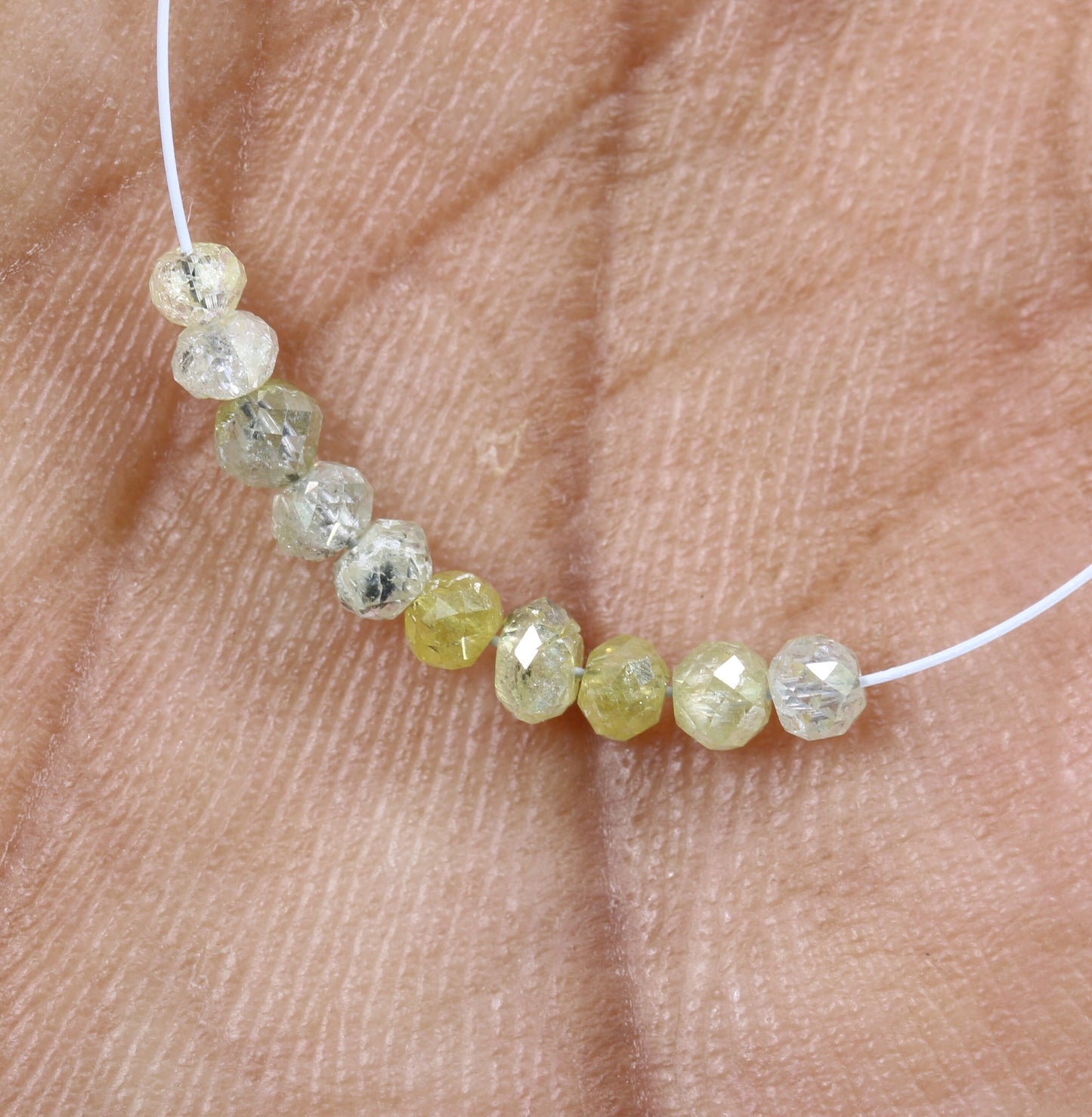 Stunning Fancy Yellow Diamond Beads | AAA Quality Faceted Gems for Art Deco & Retro Necklaces | Unique Crystal Jewelry Making Craft Beads