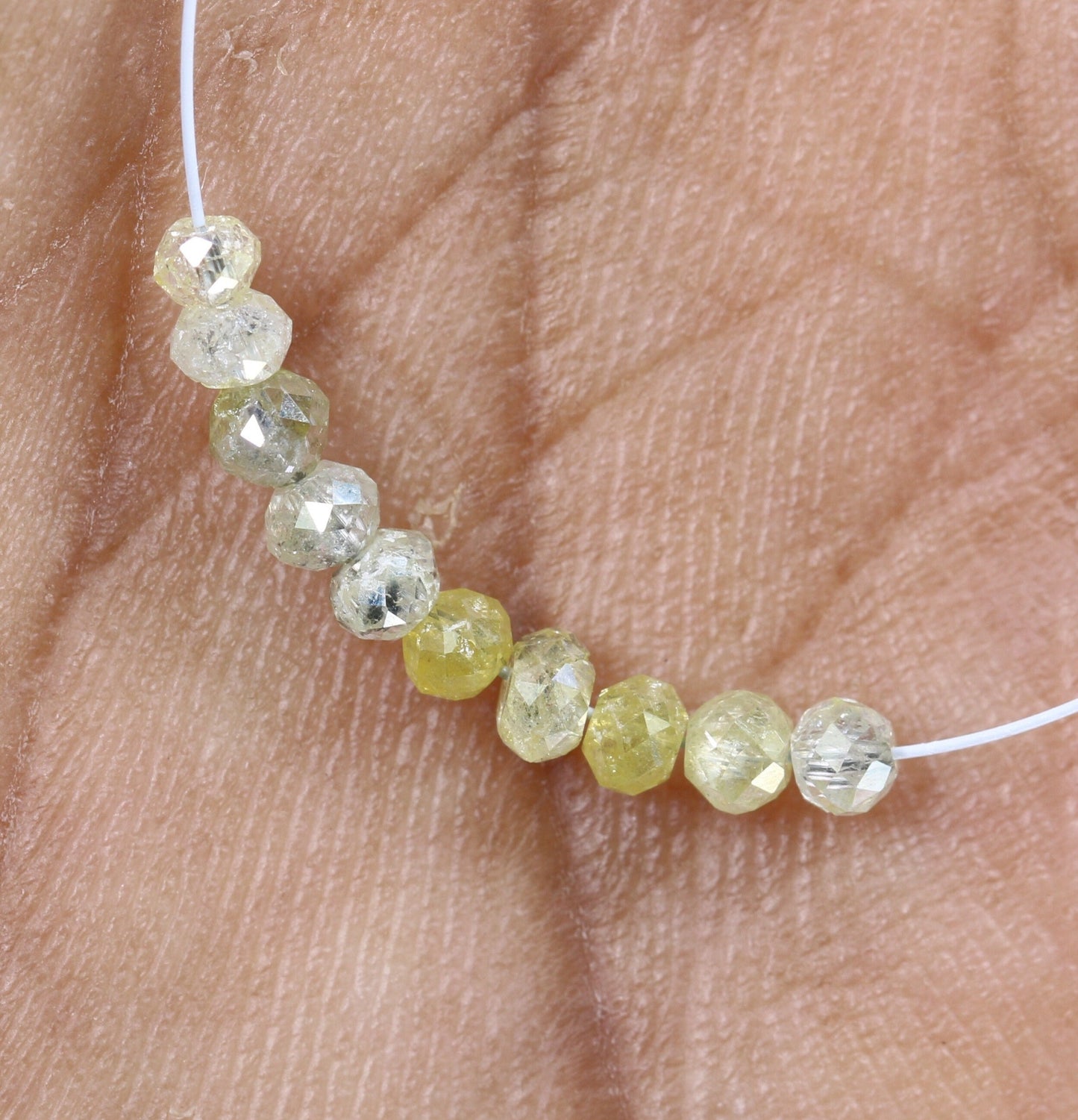 Stunning Fancy Yellow Diamond Beads | AAA Quality Faceted Gems for Art Deco & Retro Necklaces | Unique Crystal Jewelry Making Craft Beads