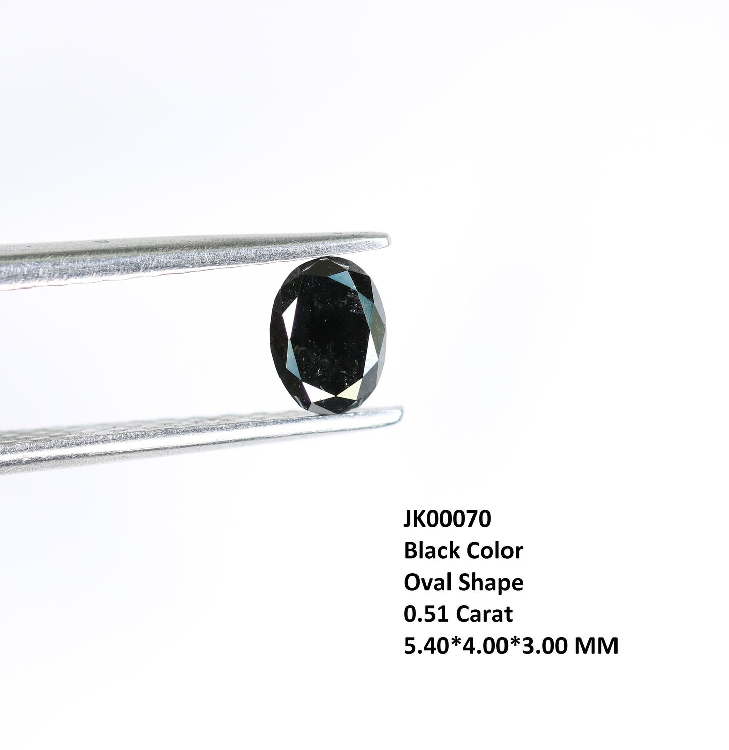 0.51 CT Fancy Oval Polished Black Loose Diamond for Wedding Jewelry, Oval Black Diamond, Engagement Ring, Gift for Wife