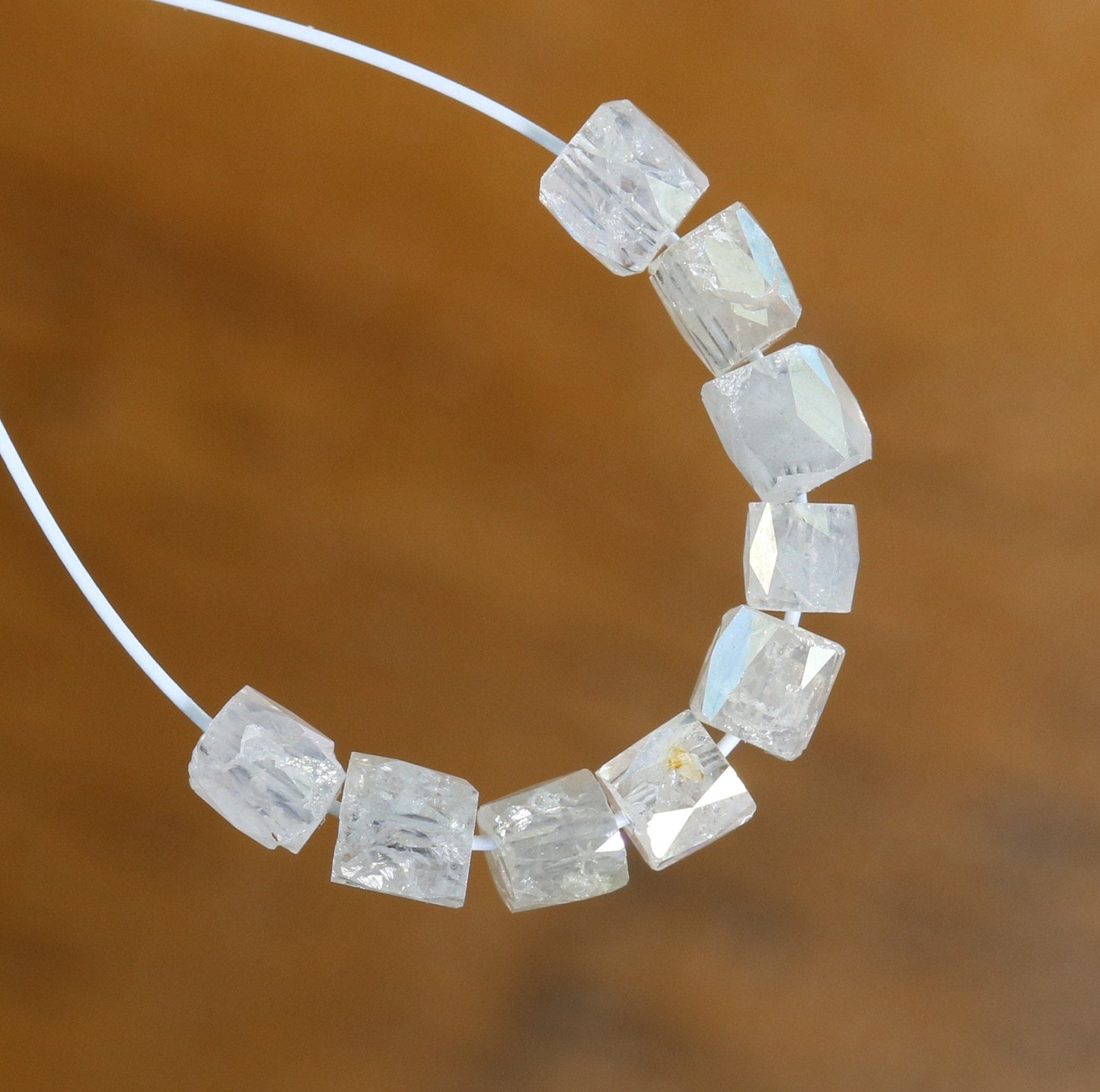 Natural Raw Rough Diamond Beads | One-of-a-Kind Art Deco & Retro Jewelry | Unique Vintage Crystal Necklaces Handmade Craft Supplies