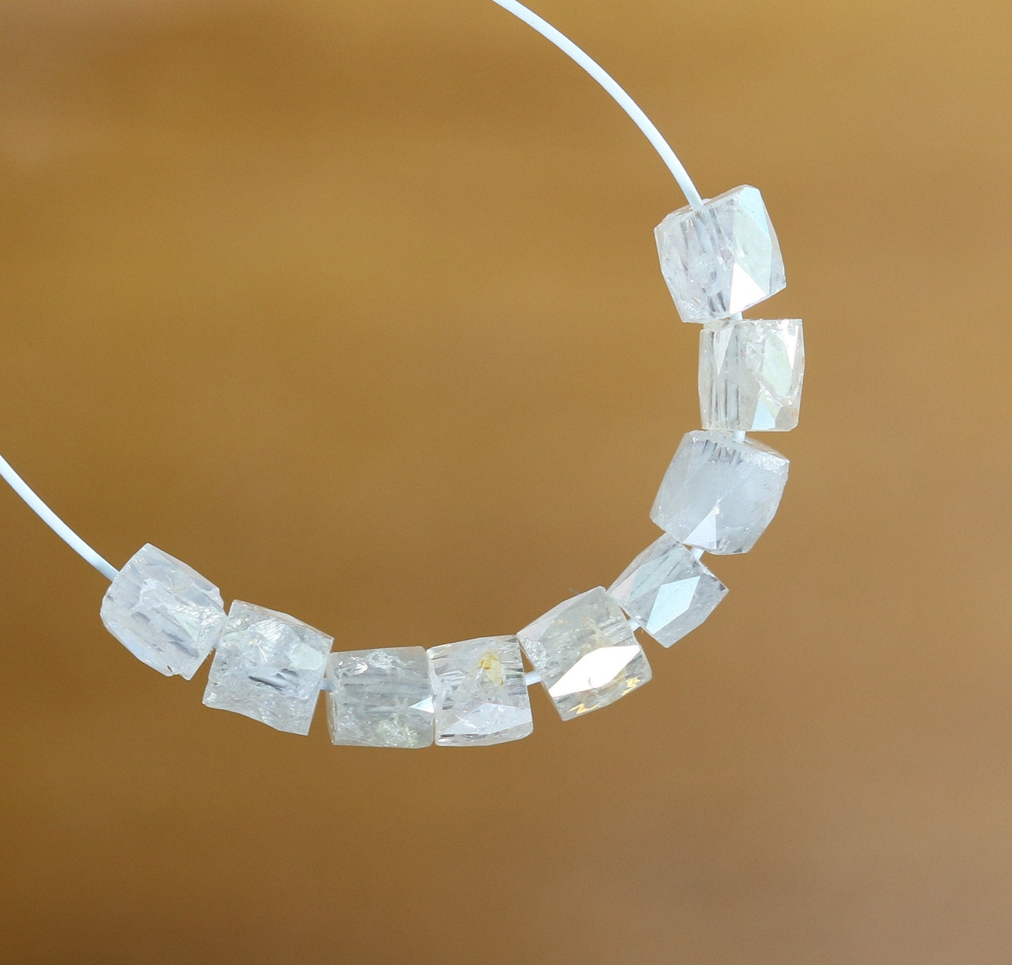 Natural Raw Rough Diamond Beads | One-of-a-Kind Art Deco & Retro Jewelry | Unique Vintage Crystal Necklaces Handmade Craft Supplies