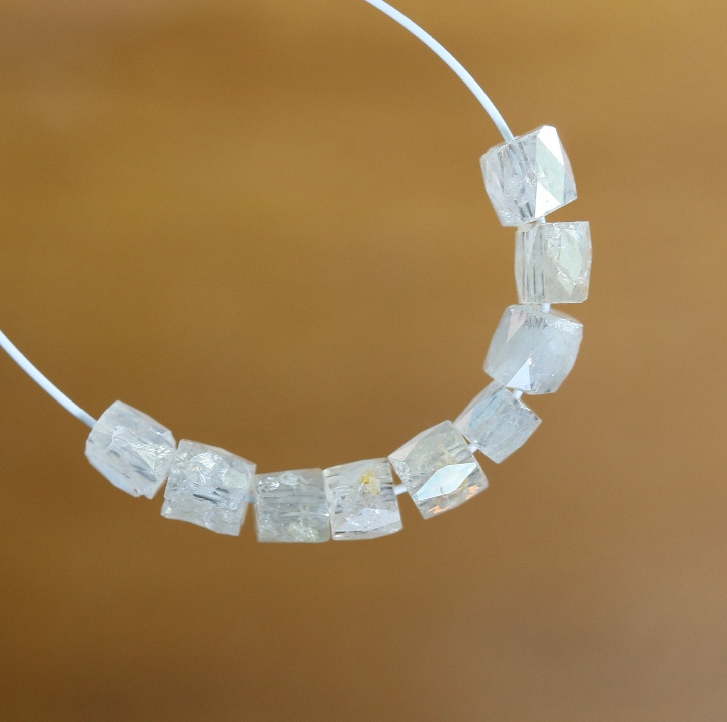 Natural Raw Rough Diamond Beads | One-of-a-Kind Art Deco & Retro Jewelry | Unique Vintage Crystal Necklaces Handmade Craft Supplies