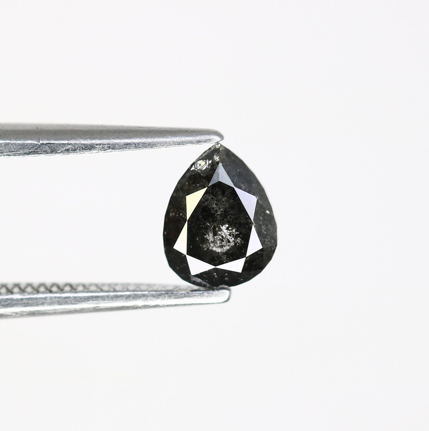 0.65 CT Pear Shape Salt and Pepper Diamond for Wedding Jewelry - Fancy Color Diamond for Custom Gold Rings - Unique Jewelry Making Gemstone