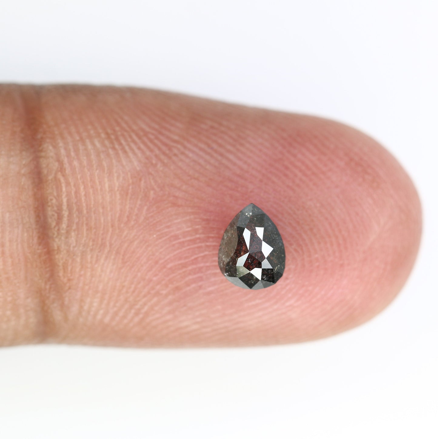 0.65 CT Pear Shape Salt and Pepper Diamond for Wedding Jewelry - Fancy Color Diamond for Custom Gold Rings - Unique Jewelry Making Gemstone