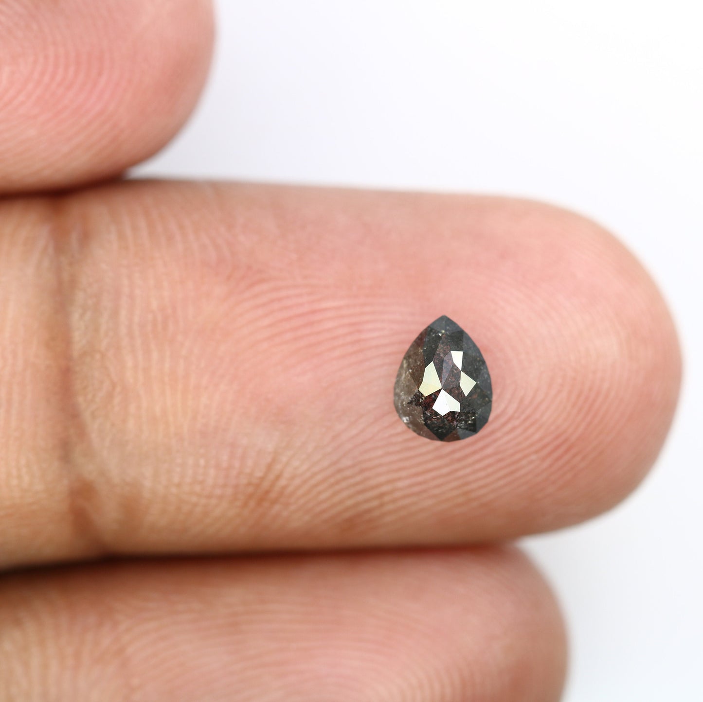 0.65 CT Pear Shape Salt and Pepper Diamond for Wedding Jewelry - Fancy Color Diamond for Custom Gold Rings - Unique Jewelry Making Gemstone