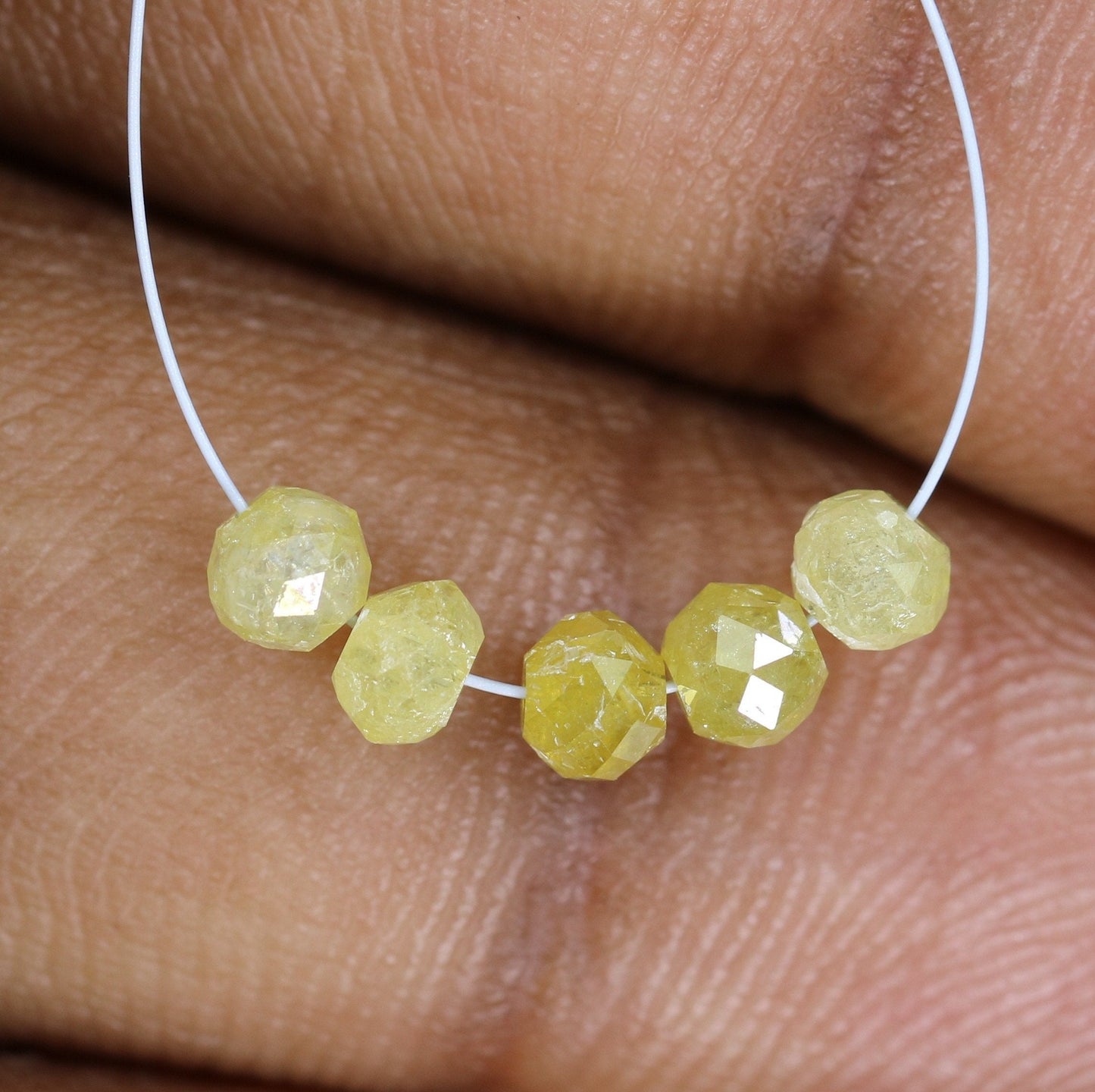 Unique Fancy Yellow Diamond Beads | One-of-a-Kind AAA Quality Faceted Gems for Art Deco & Retro Necklaces | Distinctive Crystal Jewelry
