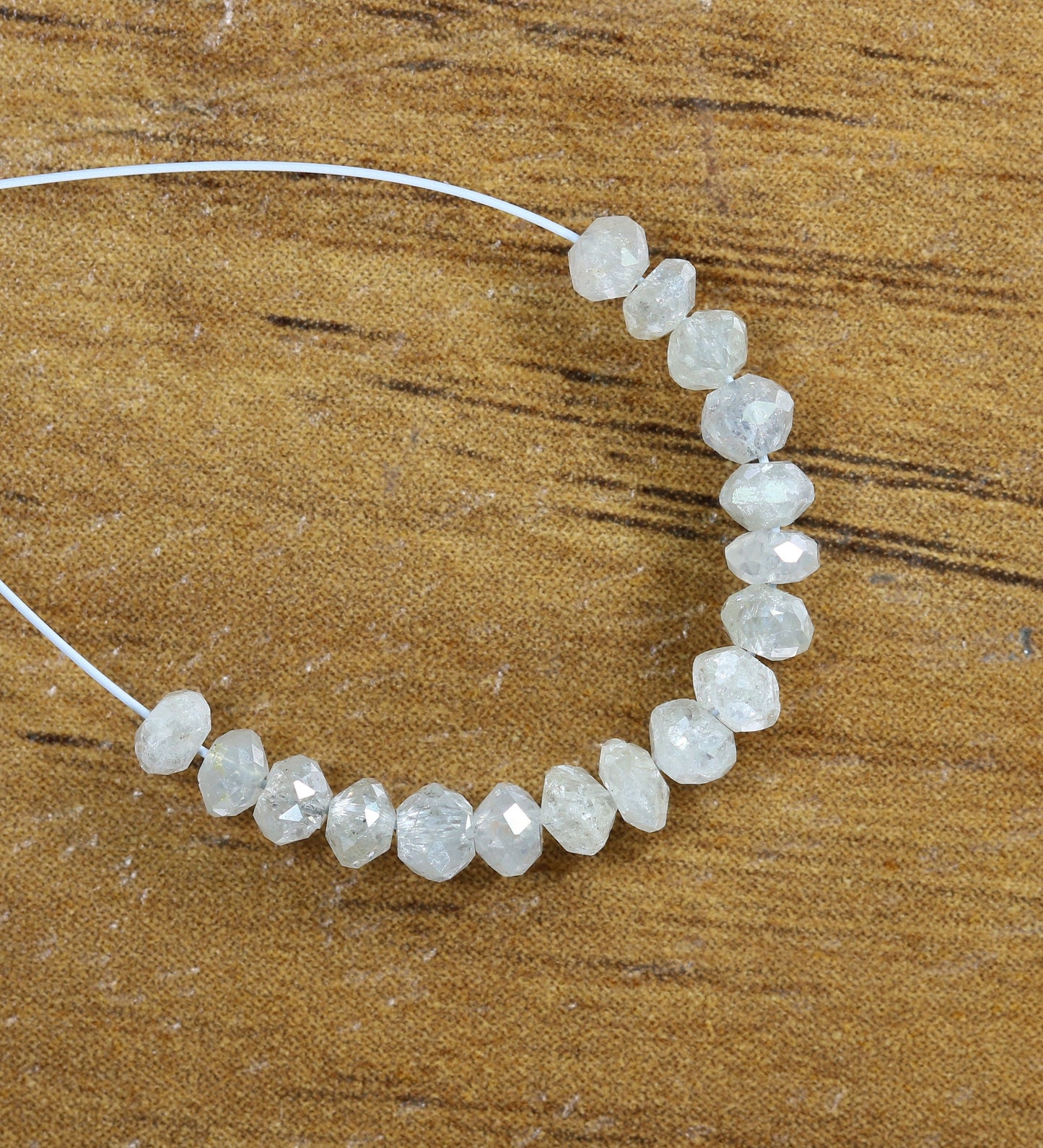 Natural Raw Rough Diamond Beads | One-of-a-Kind Art Deco & Retro Jewelry | Unique Vintage Crystal Necklaces Handmade Craft Supplies