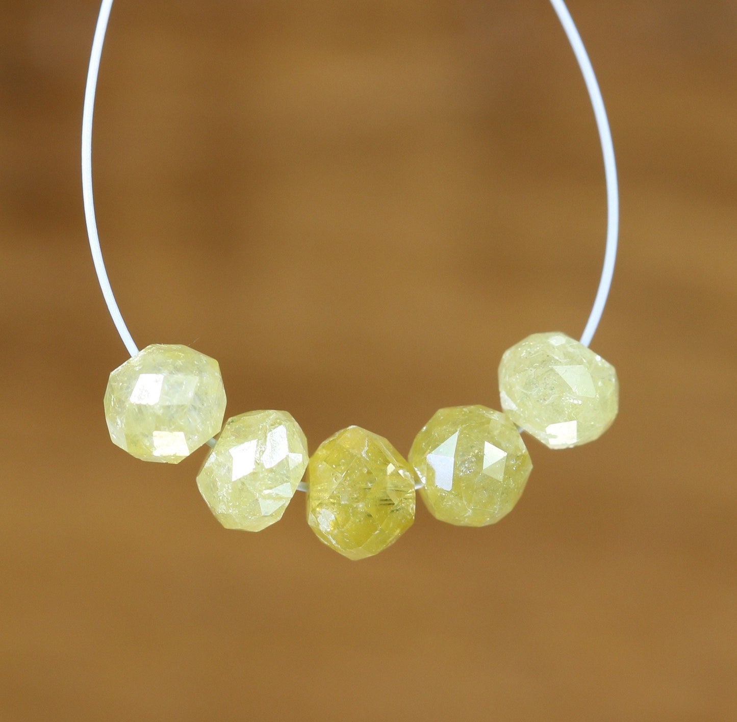 Unique Fancy Yellow Diamond Beads | One-of-a-Kind AAA Quality Faceted Gems for Art Deco & Retro Necklaces | Distinctive Crystal Jewelry