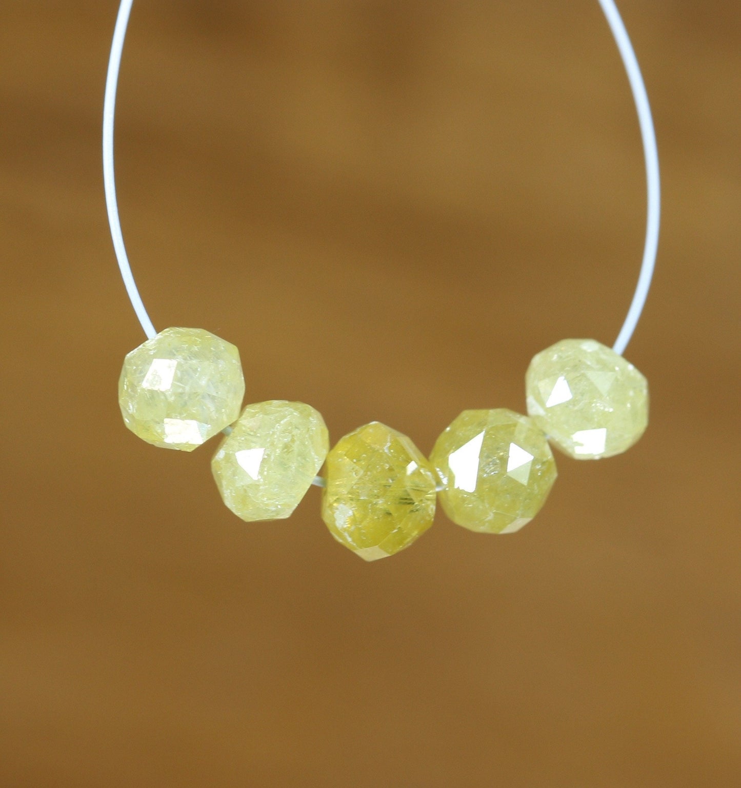 Unique Fancy Yellow Diamond Beads | One-of-a-Kind AAA Quality Faceted Gems for Art Deco & Retro Necklaces | Distinctive Crystal Jewelry