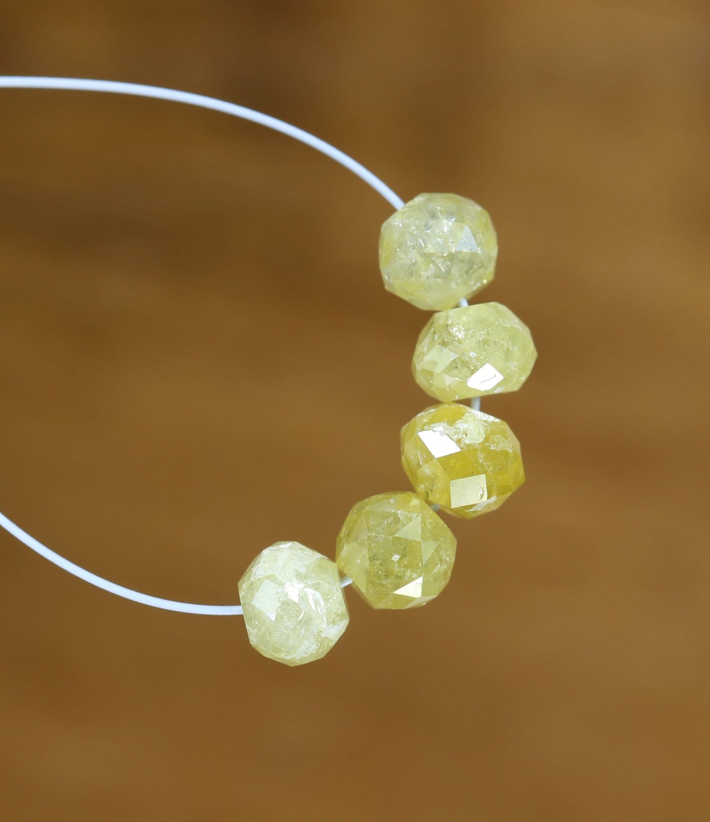 Unique Fancy Yellow Diamond Beads | One-of-a-Kind AAA Quality Faceted Gems for Art Deco & Retro Necklaces | Distinctive Crystal Jewelry
