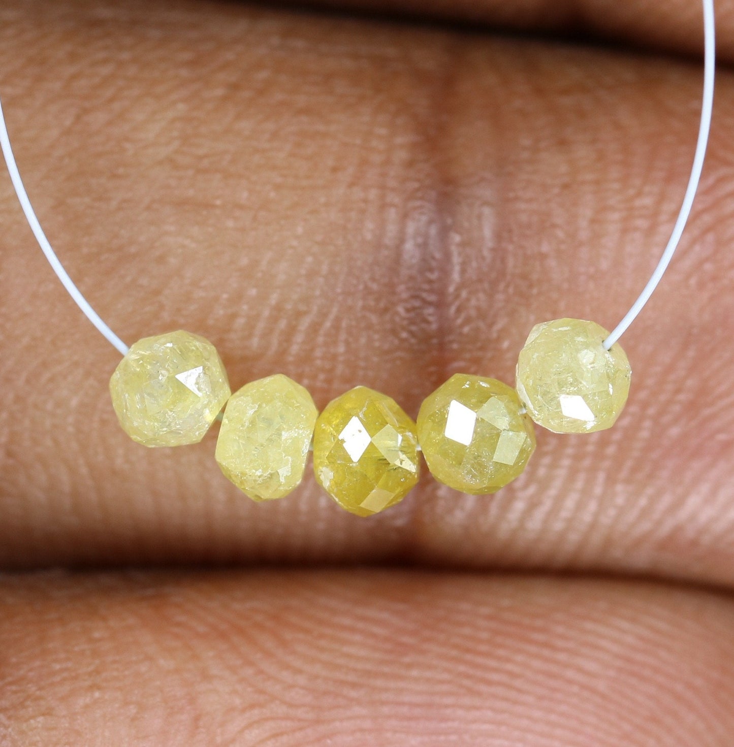 Unique Fancy Yellow Diamond Beads | One-of-a-Kind AAA Quality Faceted Gems for Art Deco & Retro Necklaces | Distinctive Crystal Jewelry