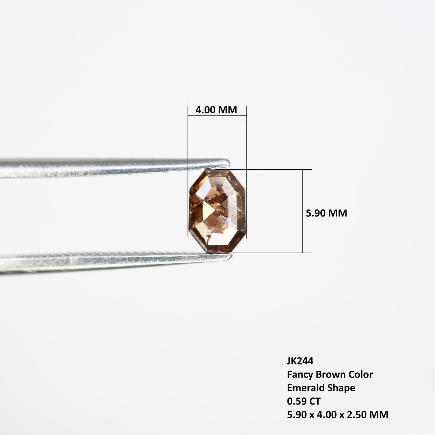 0.59 CT Fancy Brown Emerald Shape - Natural Gemstone for Diamond Pendant | One-of-a-Kind Necklace & Earring Set