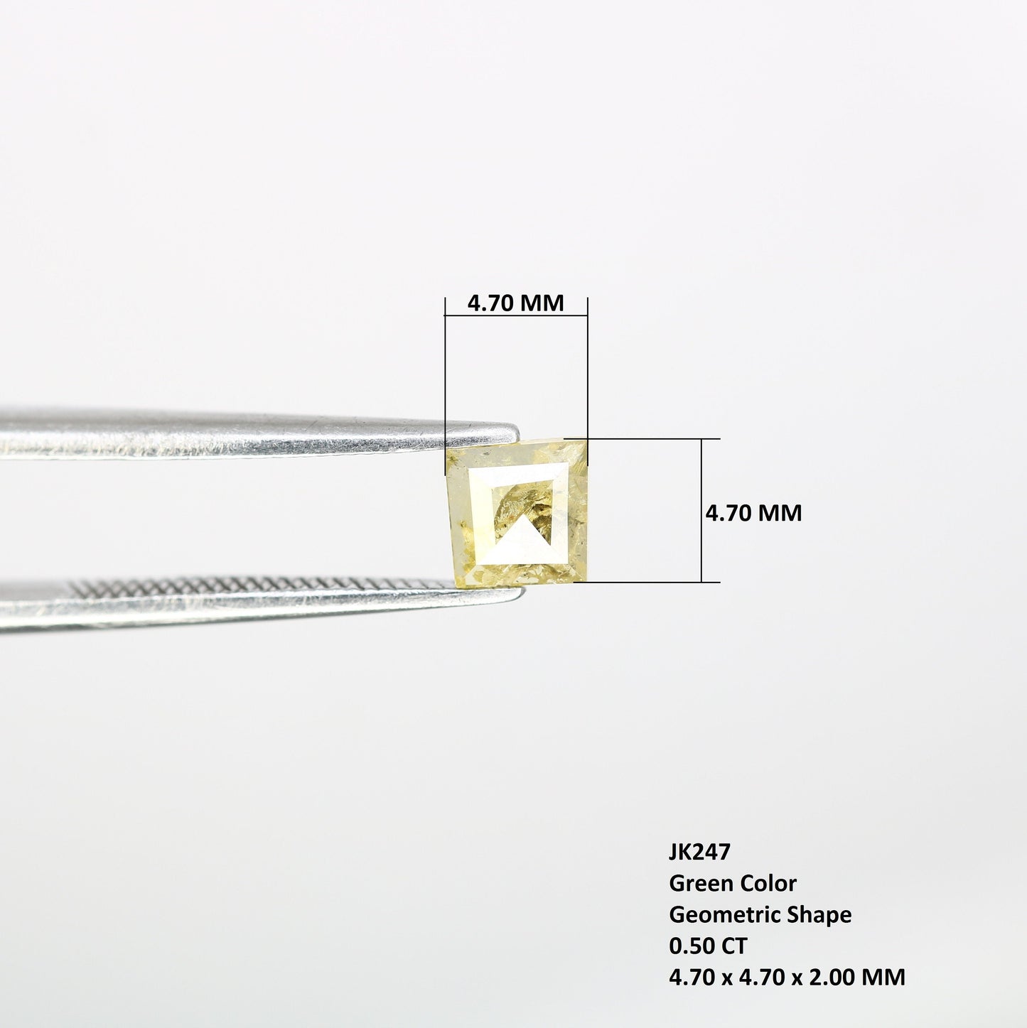 0.50 CT Geometric Shape Green Color Diamond For Multiple Occasions And WeddingFor Gold Ring Diamonds