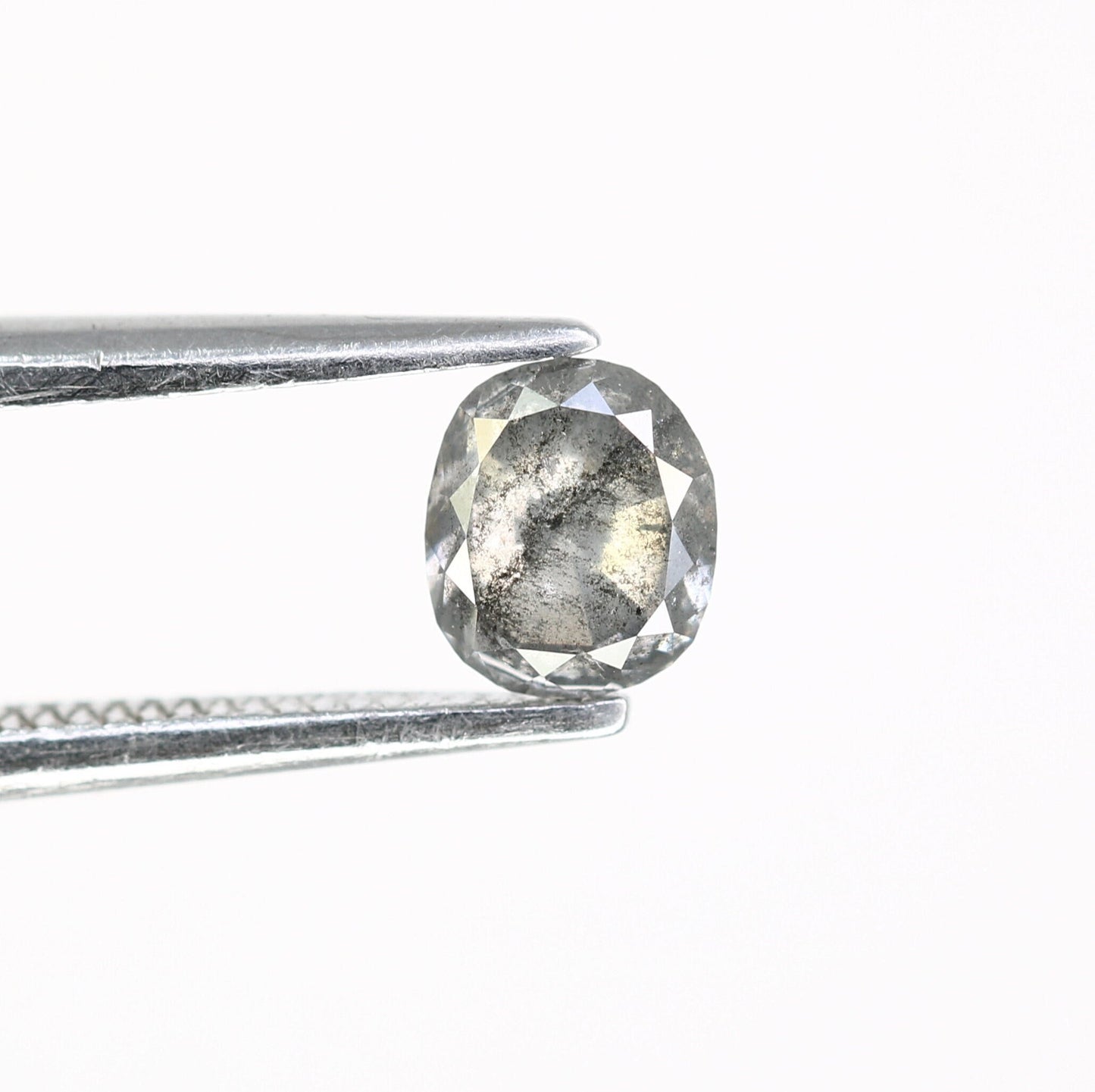 0.54 CT Oval Salt and Pepper Diamond - Rustic Loose Diamond for Unique Engagement Rings, Raw Diamond for Custom Jewelry & Special Gift Ideas