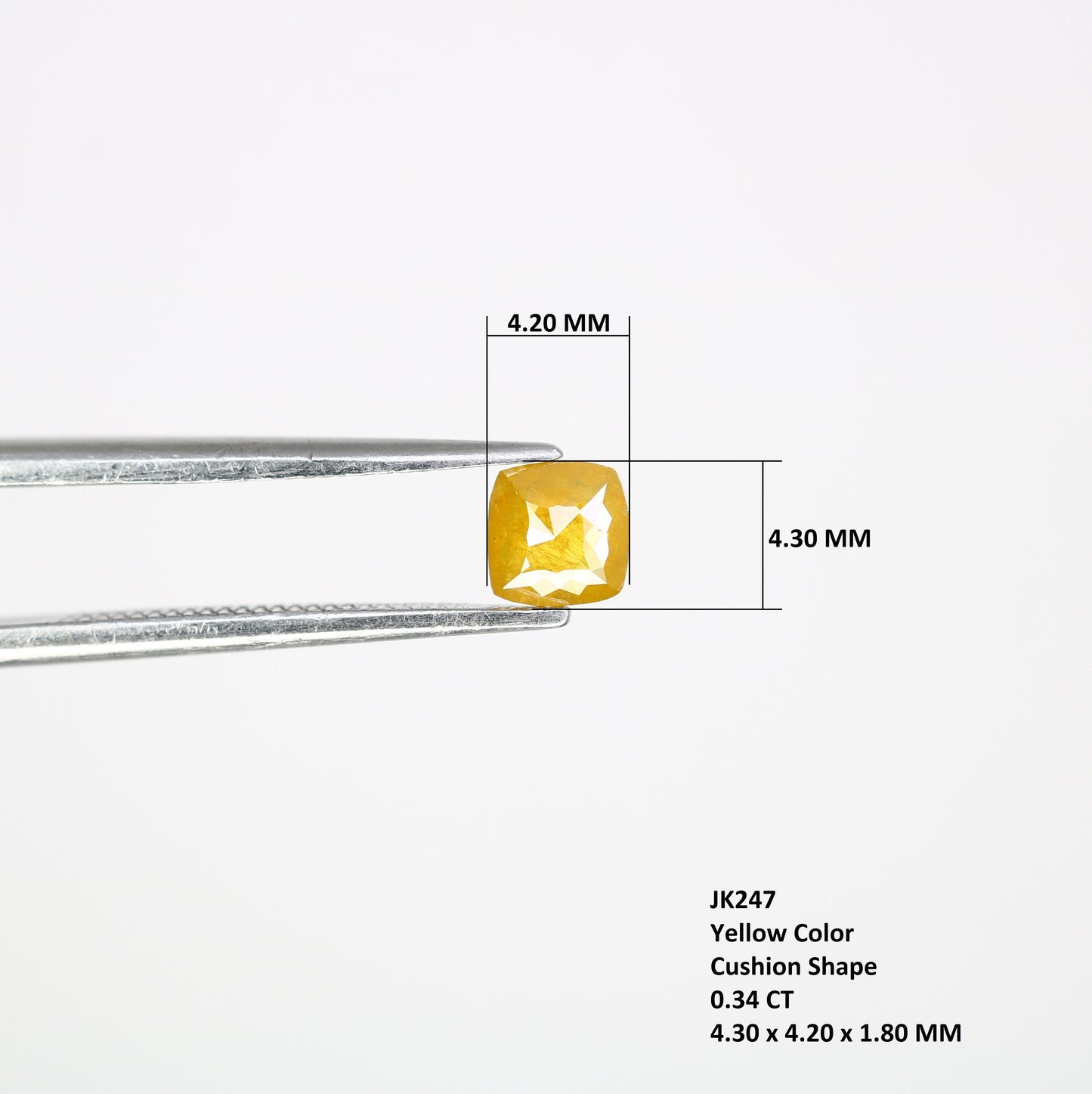 0.34 CT Cushion Cut Yellow Diamond - Rare Gemstone for Custom Wedding Rings, Anniversary & Birthday Gift Idea, Unique Yellow Diamond Jewelry