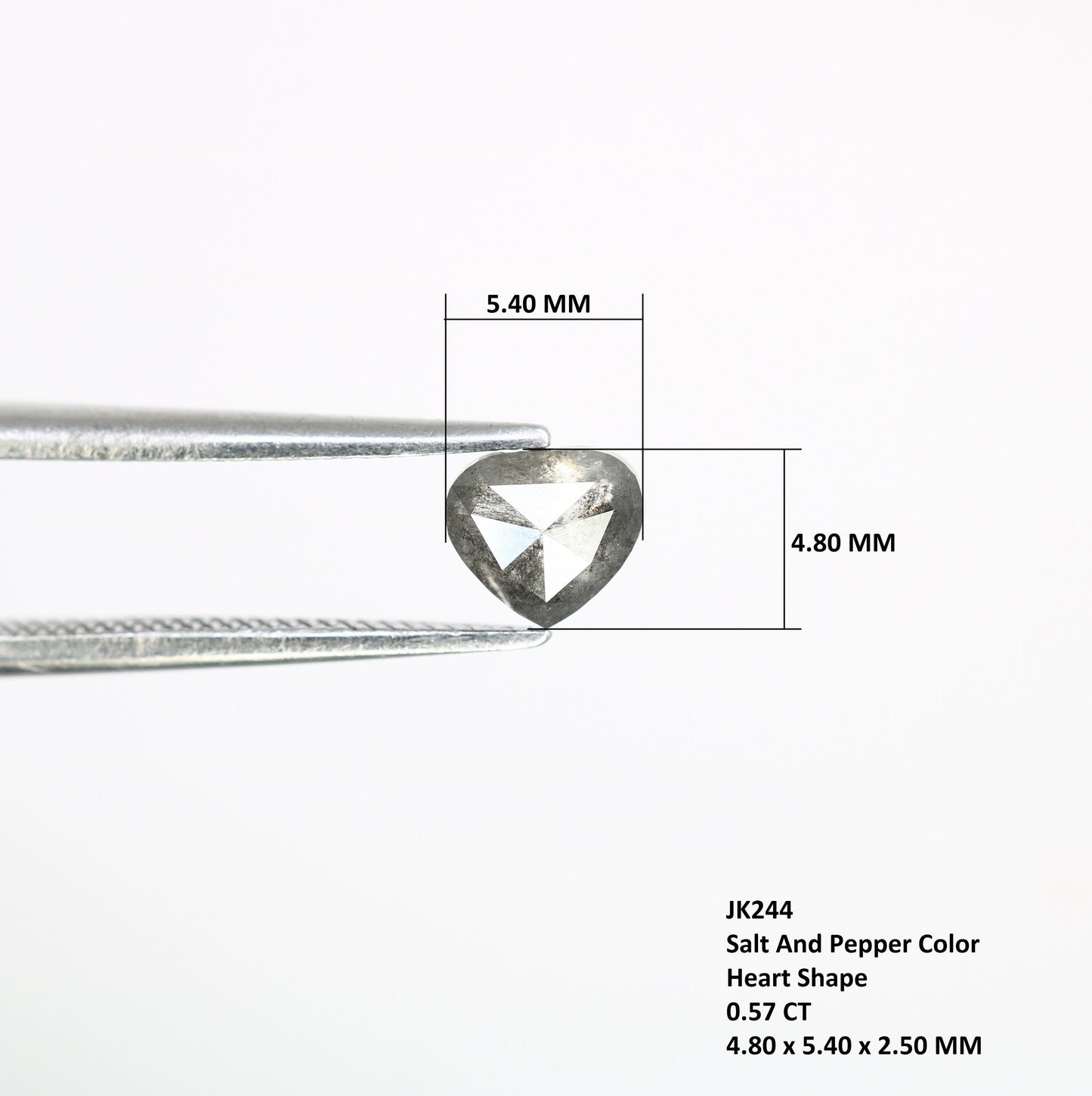 0.57 CT Heart Shape Natural Salt And Pepper Diamond For Engagement Ring | Proposal Ring | Gift For Girl FriendFor Gold Ring Diamonds