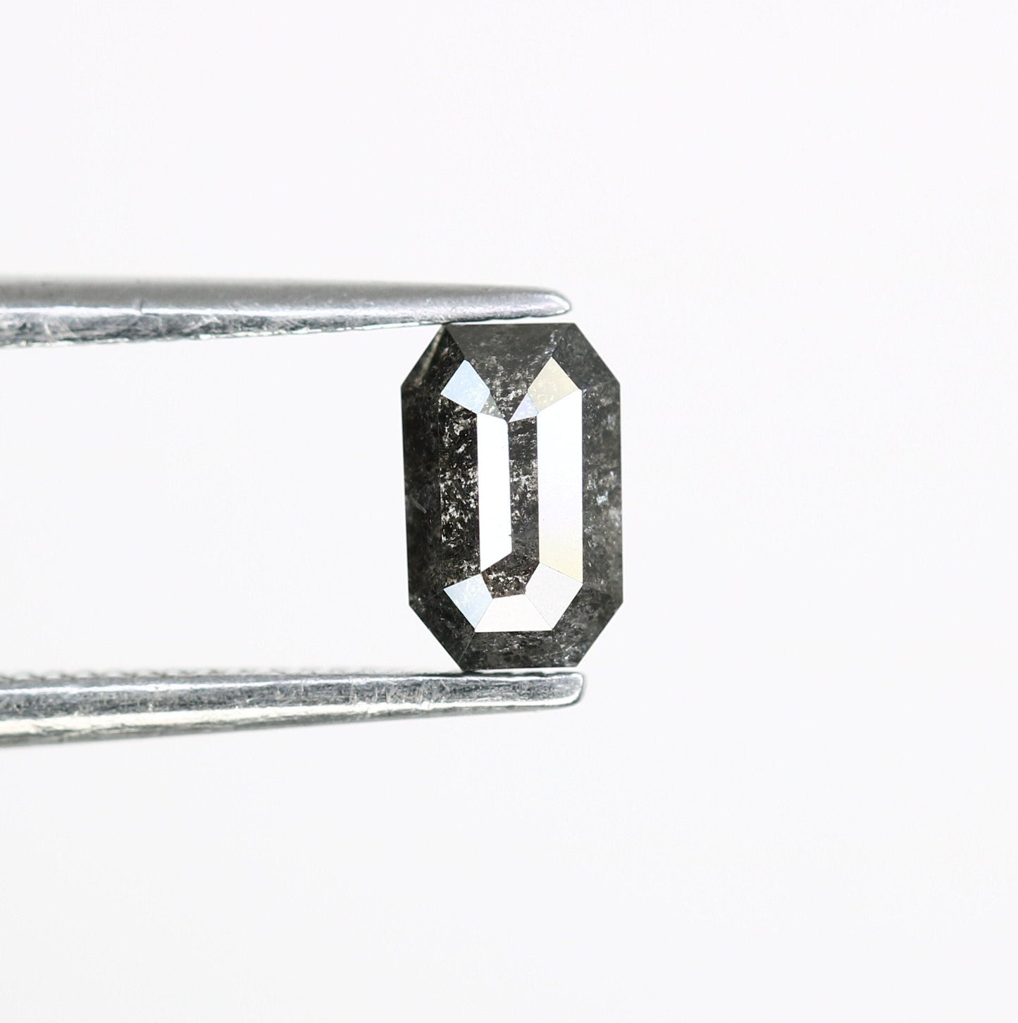0.66 CT Emerald Cut Loose Salt and Pepper Diamond - Ideal for Wedding Ring - Emerald Cut Diamond for Custom Jewelry Design
