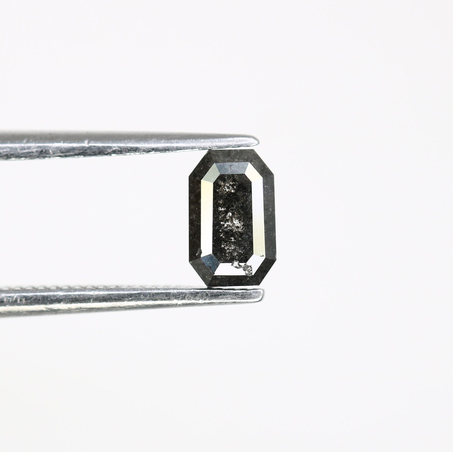 0.66 CT Emerald Cut Loose Salt and Pepper Diamond - Ideal for Wedding Ring - Emerald Cut Diamond for Custom Jewelry Design