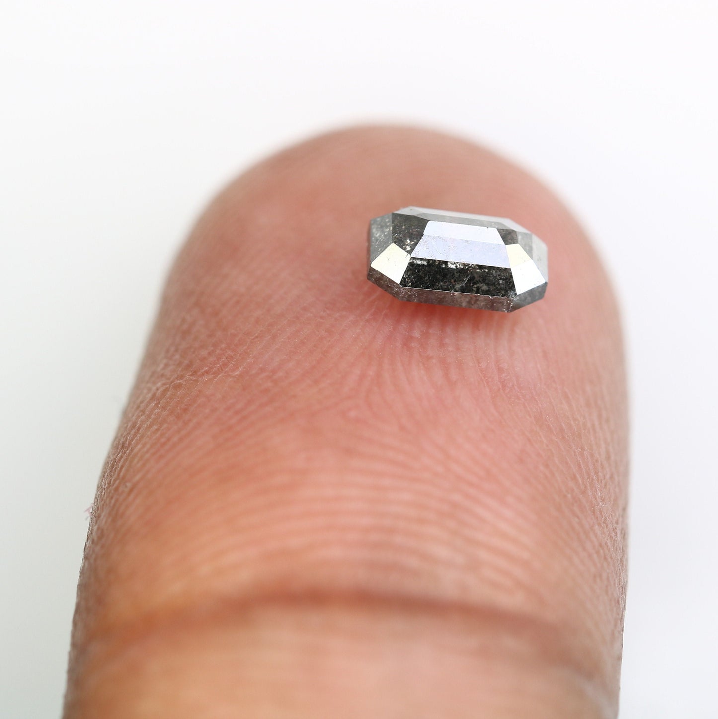 0.66 CT Emerald Cut Loose Salt and Pepper Diamond - Ideal for Wedding Ring - Emerald Cut Diamond for Custom Jewelry Design