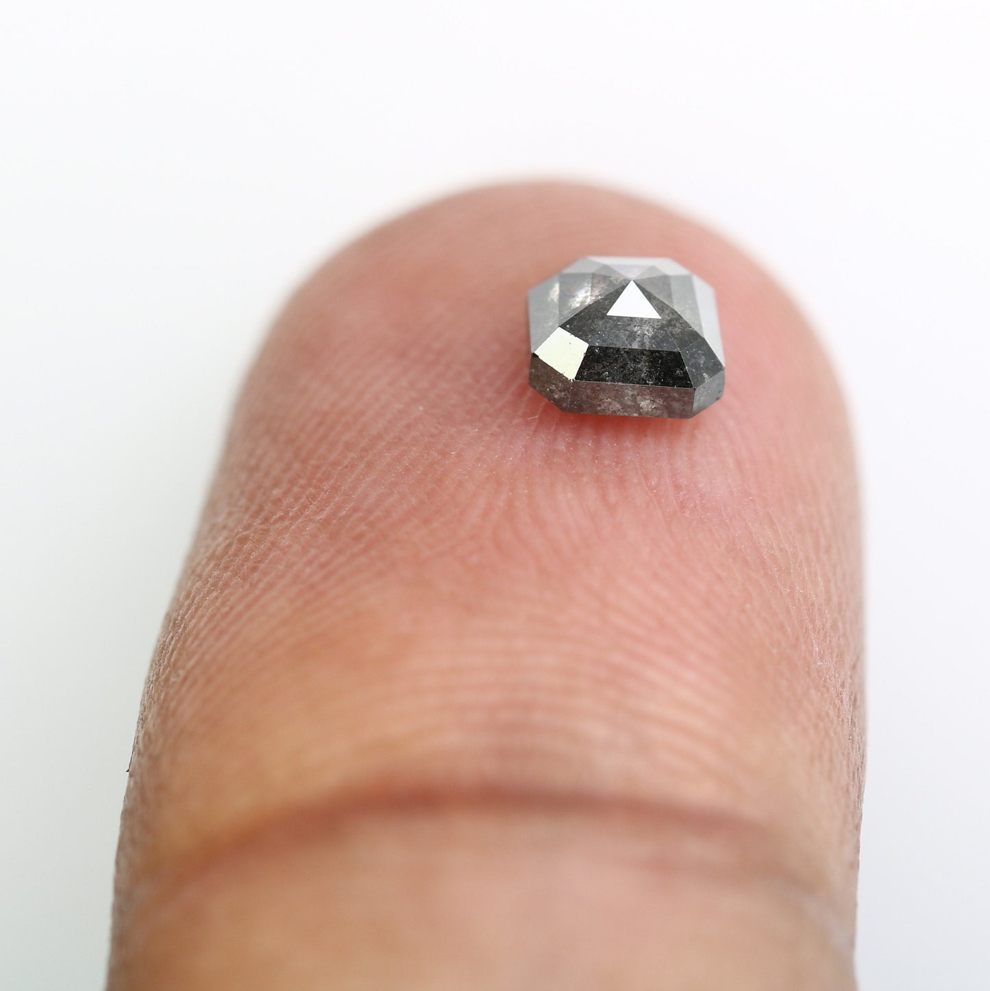 0.68 CT Emerald Cut Loose Salt and Pepper Diamond - Perfect for Wedding Ring - Emerald Shape Diamond for Custom Jewelry Design