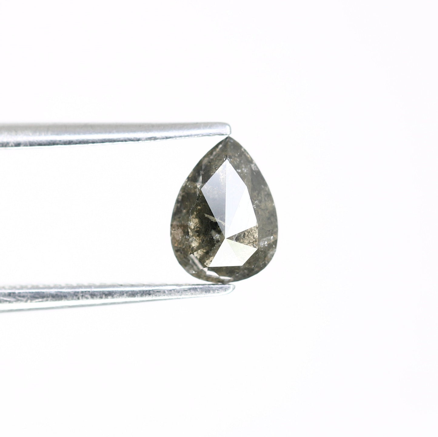0.96 CT Pear Shape Salt and Pepper Diamond | Custom Proposal Ring | Gift for Girlfriend or Wife | Unique Gold Engagement Ring
