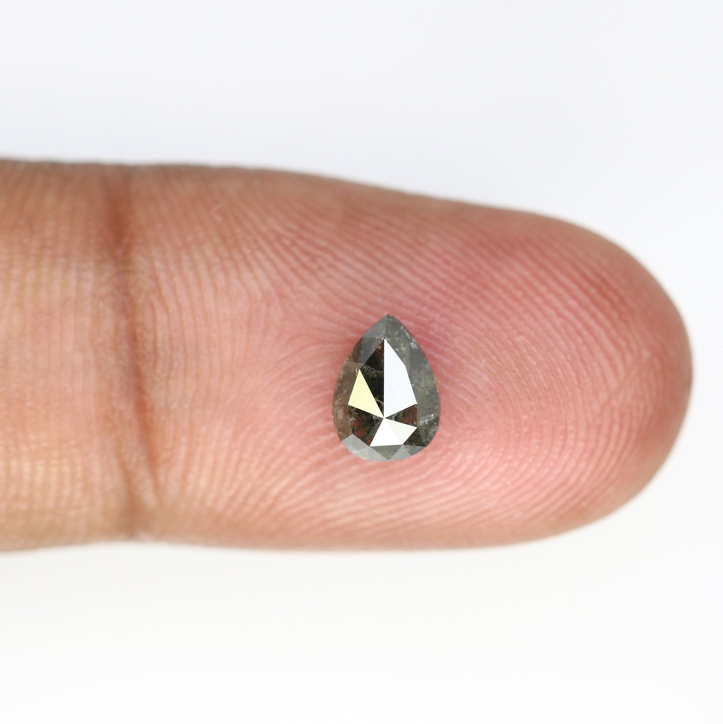 0.96 CT Pear Shape Salt and Pepper Diamond | Custom Proposal Ring | Gift for Girlfriend or Wife | Unique Gold Engagement Ring