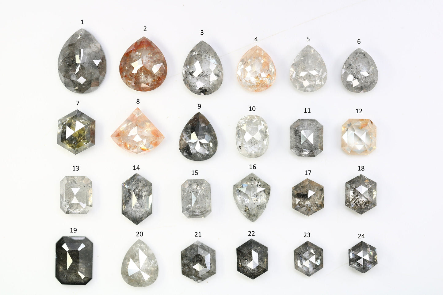 Natural Loose Salt and Pepper Diamonds | Mixed Shape Earth-Mined Gems | Unique Diamonds by RocksDiamonds