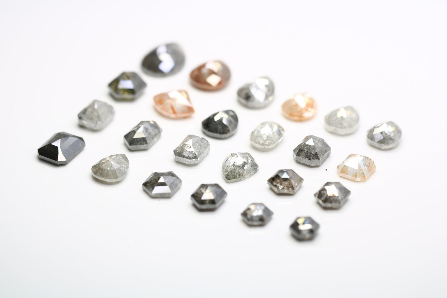 Natural Loose Salt and Pepper Diamonds | Mixed Shape Earth-Mined Gems | Unique Diamonds by RocksDiamonds