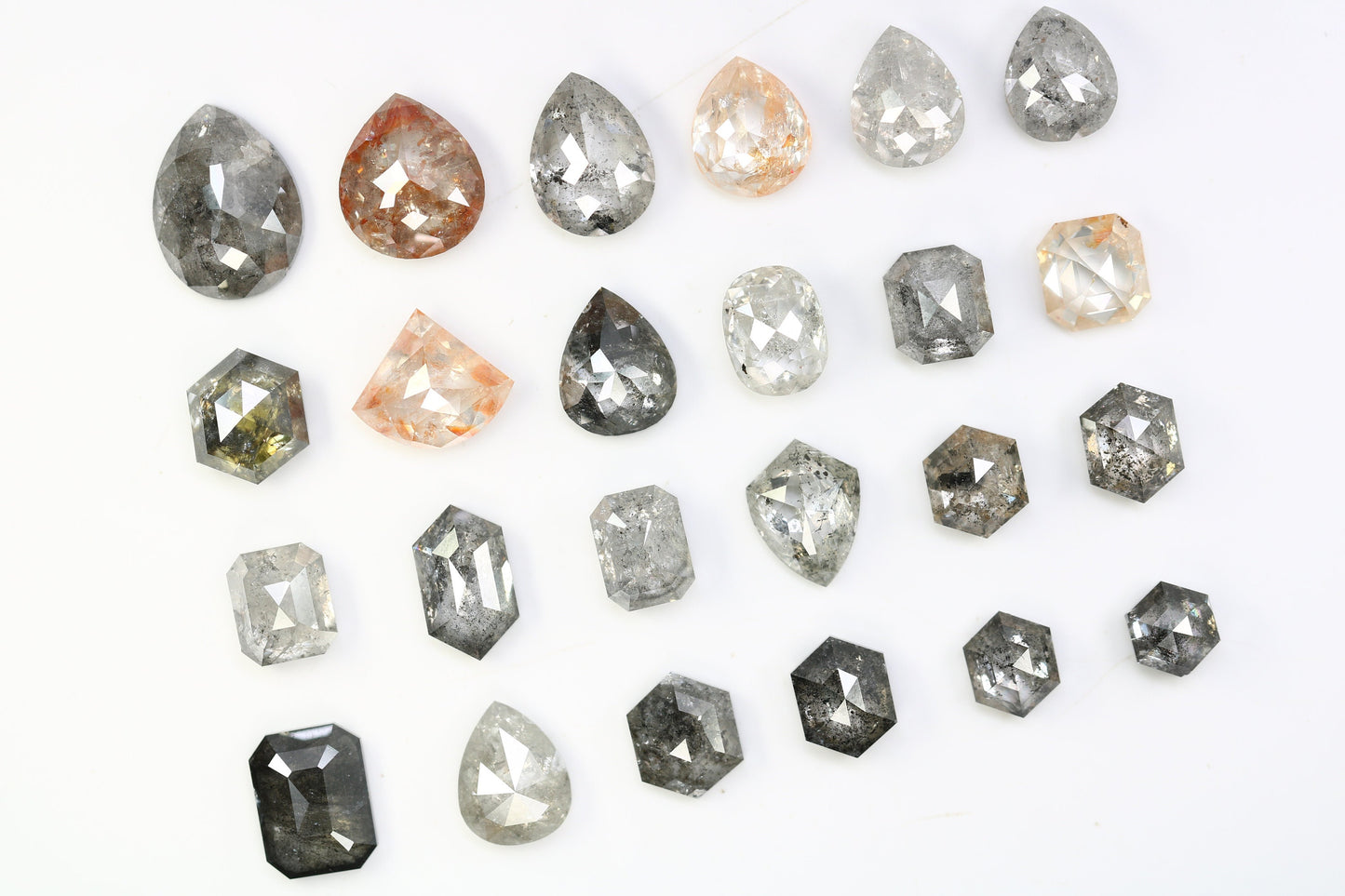 Natural Loose Salt and Pepper Diamonds | Mixed Shape Earth-Mined Gems | Unique Diamonds by RocksDiamonds