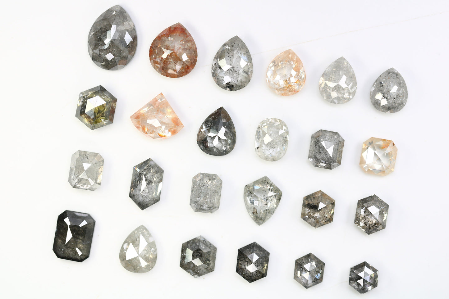 Natural Loose Salt and Pepper Diamonds | Mixed Shape Earth-Mined Gems | Unique Diamonds by RocksDiamonds