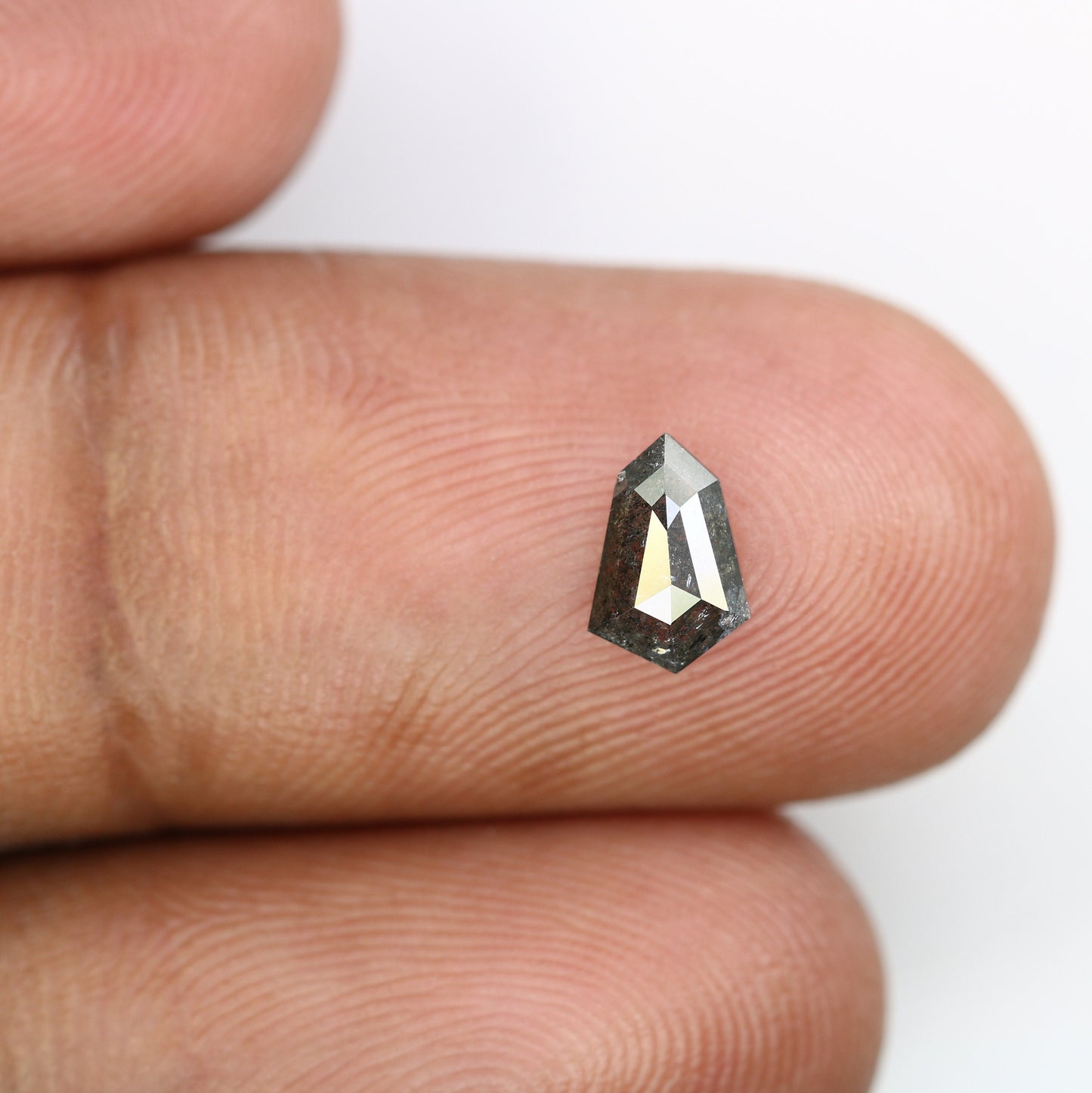 0.59 CT Salt and Pepper Unique Loose Diamond, Shield Cut for Handmade Necklace Pendant, Fancy Diamond Engagement Gold Ring For Women