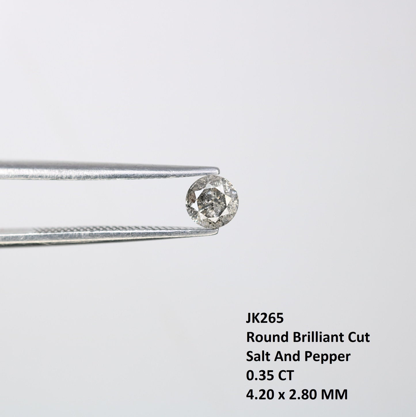 0.35 ct Salt and pepper round brilliant cut diamondFor Gold Ring Diamonds