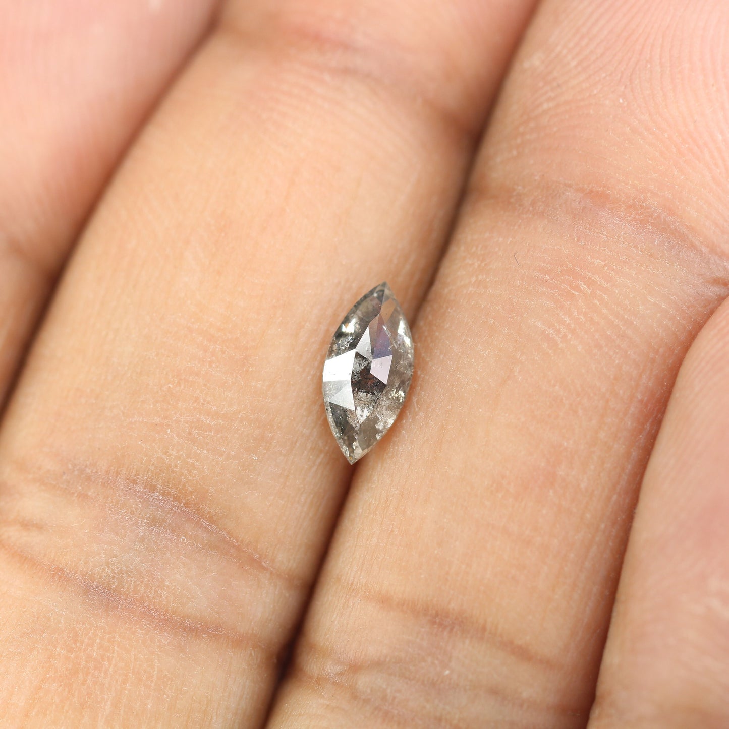 0.77 CT Marquise Shape Salt And Pepper Diamond | Natural Loose Black/Grey Diamonds For Weeding & Earring | For pendant | For Bracelet